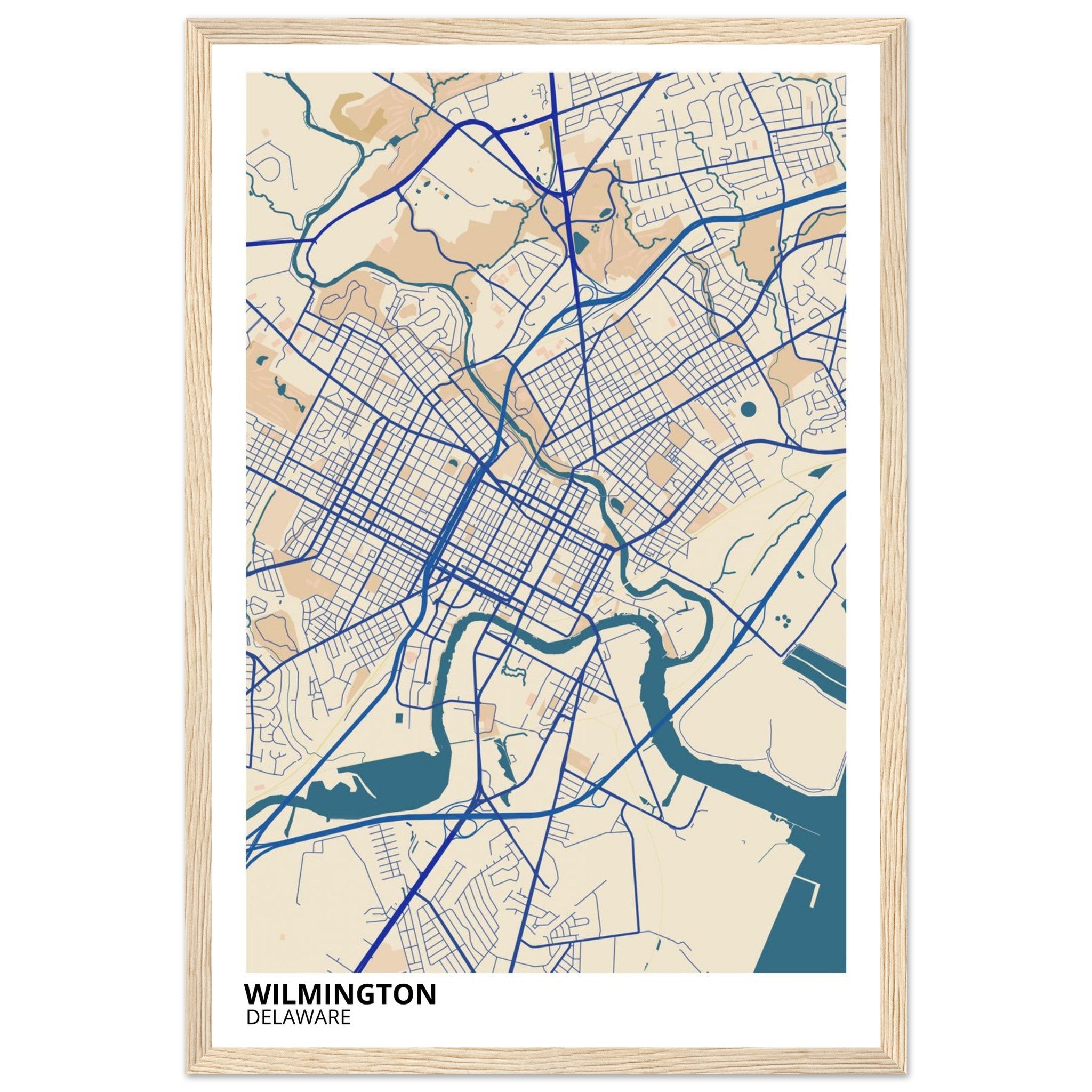 Wilmington Delaware City Map Poster | Custom Map Art Print - Ink And Atlas