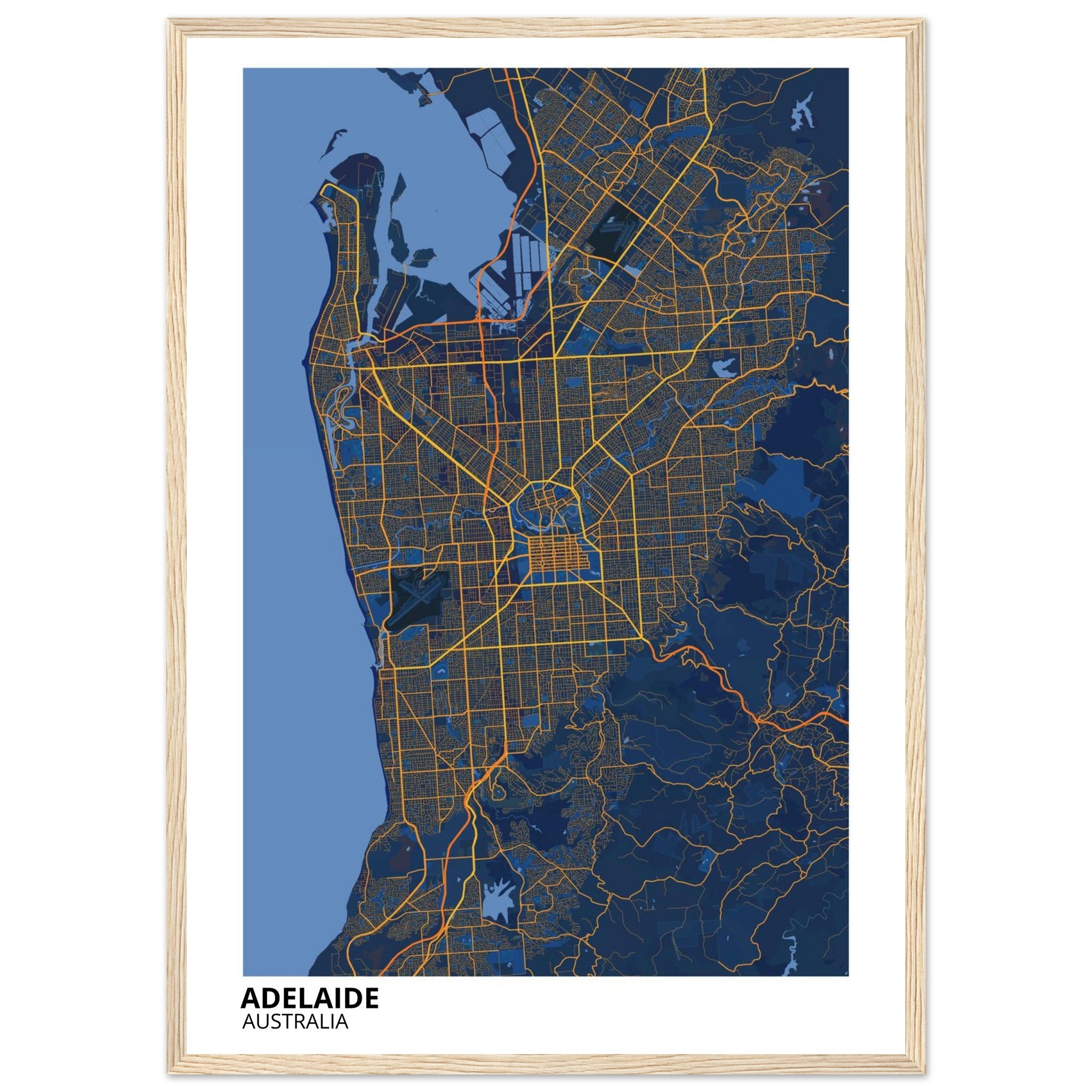 Adelaide Australia City Map Poster | Custom Map Art Print - Ink And Atlas