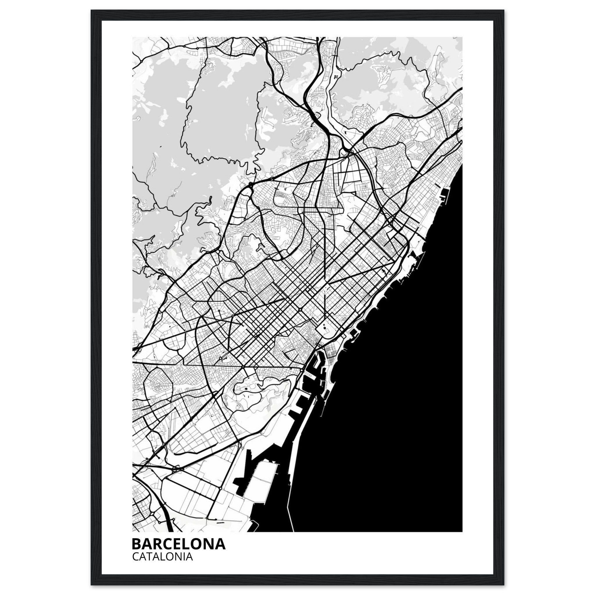 Barcelona Spain City Map Poster | Custom Map Art Print - Ink And Atlas