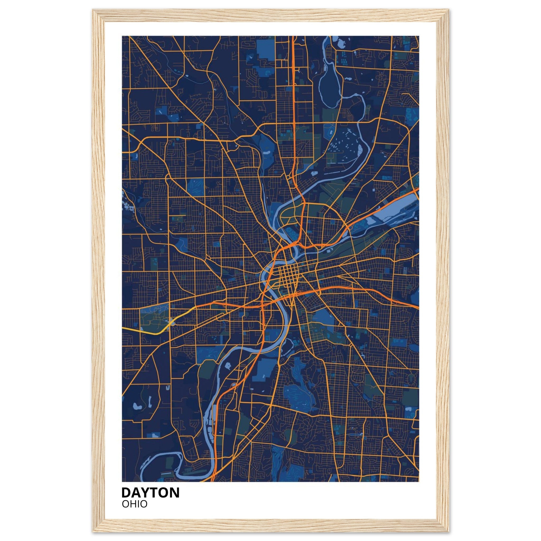 dayton map poster print
