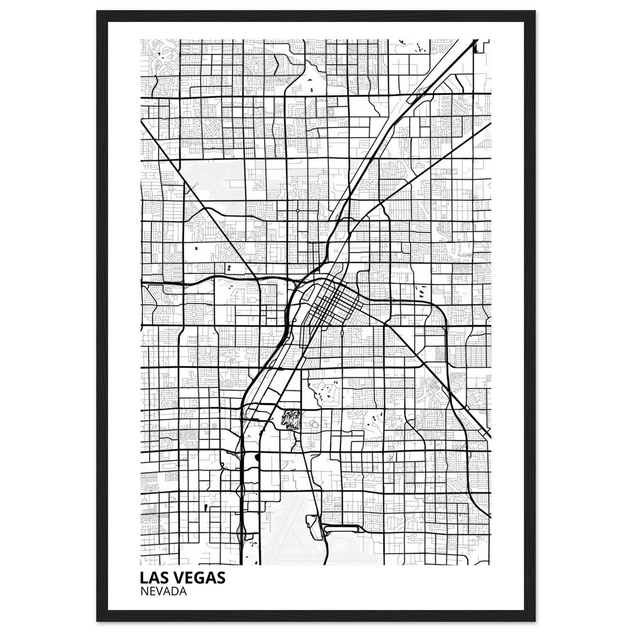 las vegas map poster print