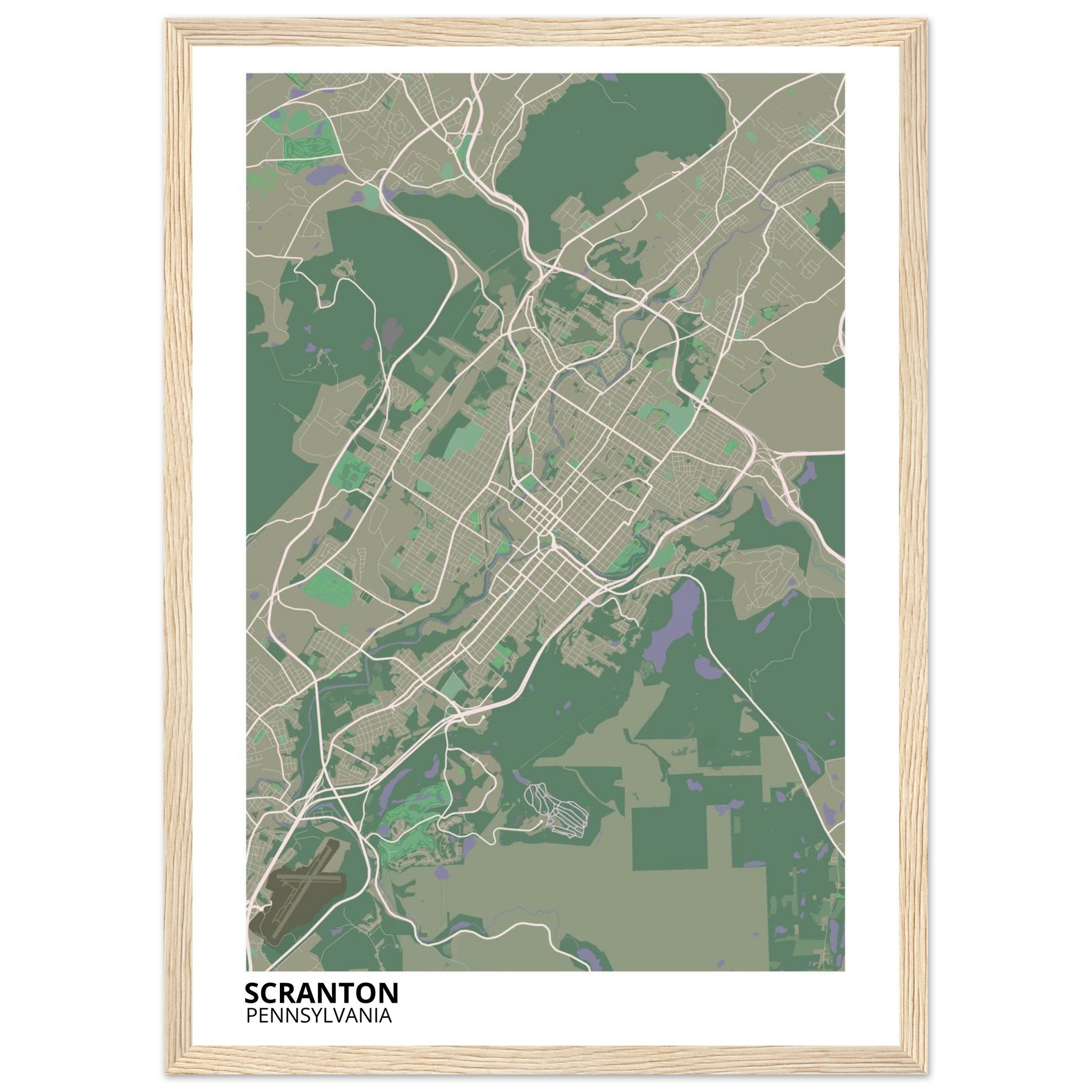 Scranton Pennsylvania City Map Poster | Custom Map Art Print - Ink And Atlas