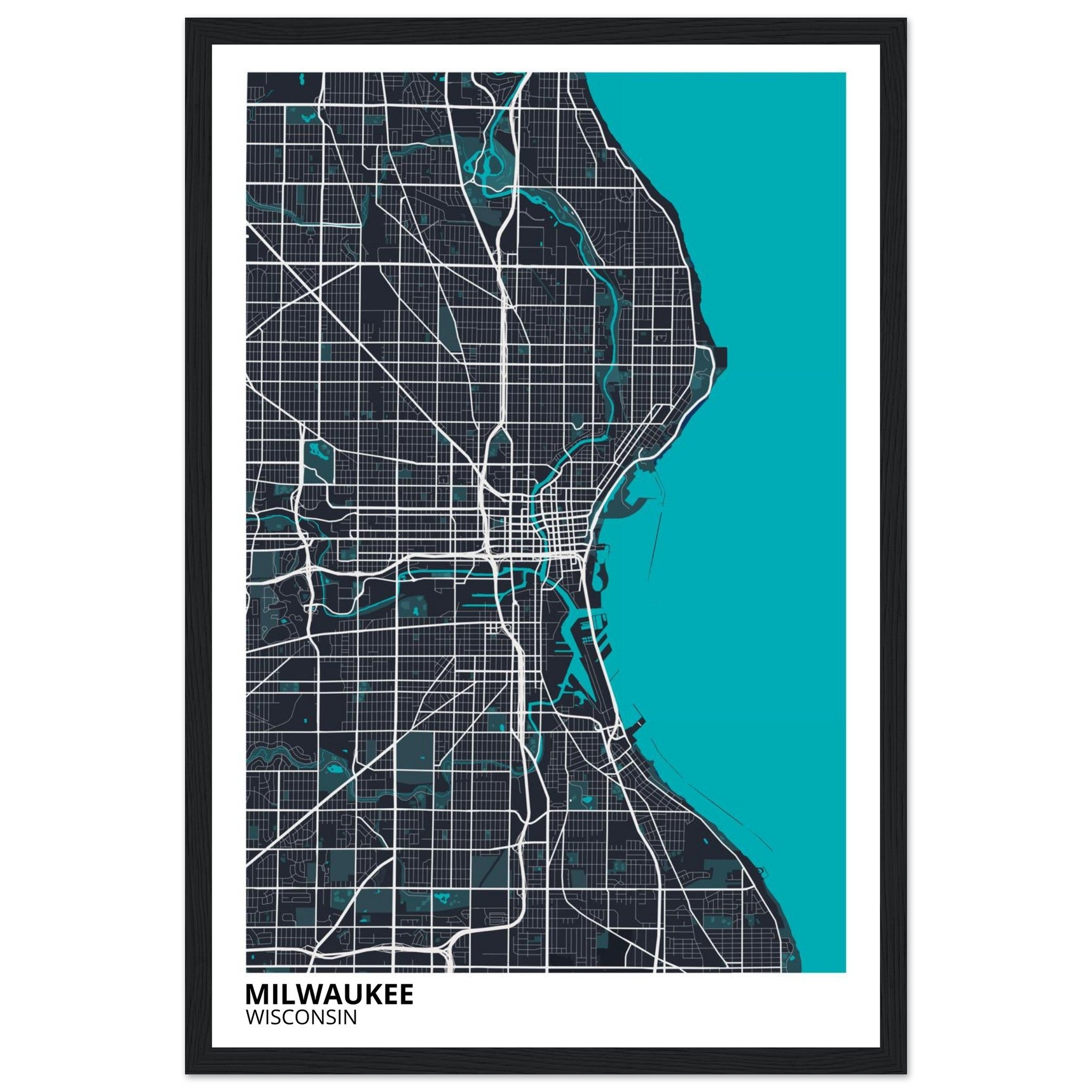 milwaukee map poster print
