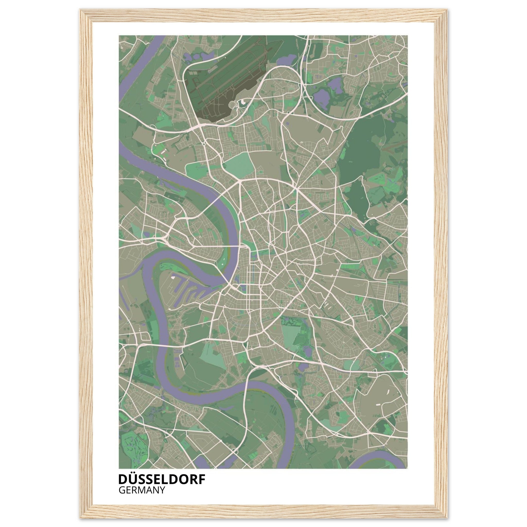 Düsseldorf Germany City Map Poster | Custom Map Art Print - Ink And Atlas