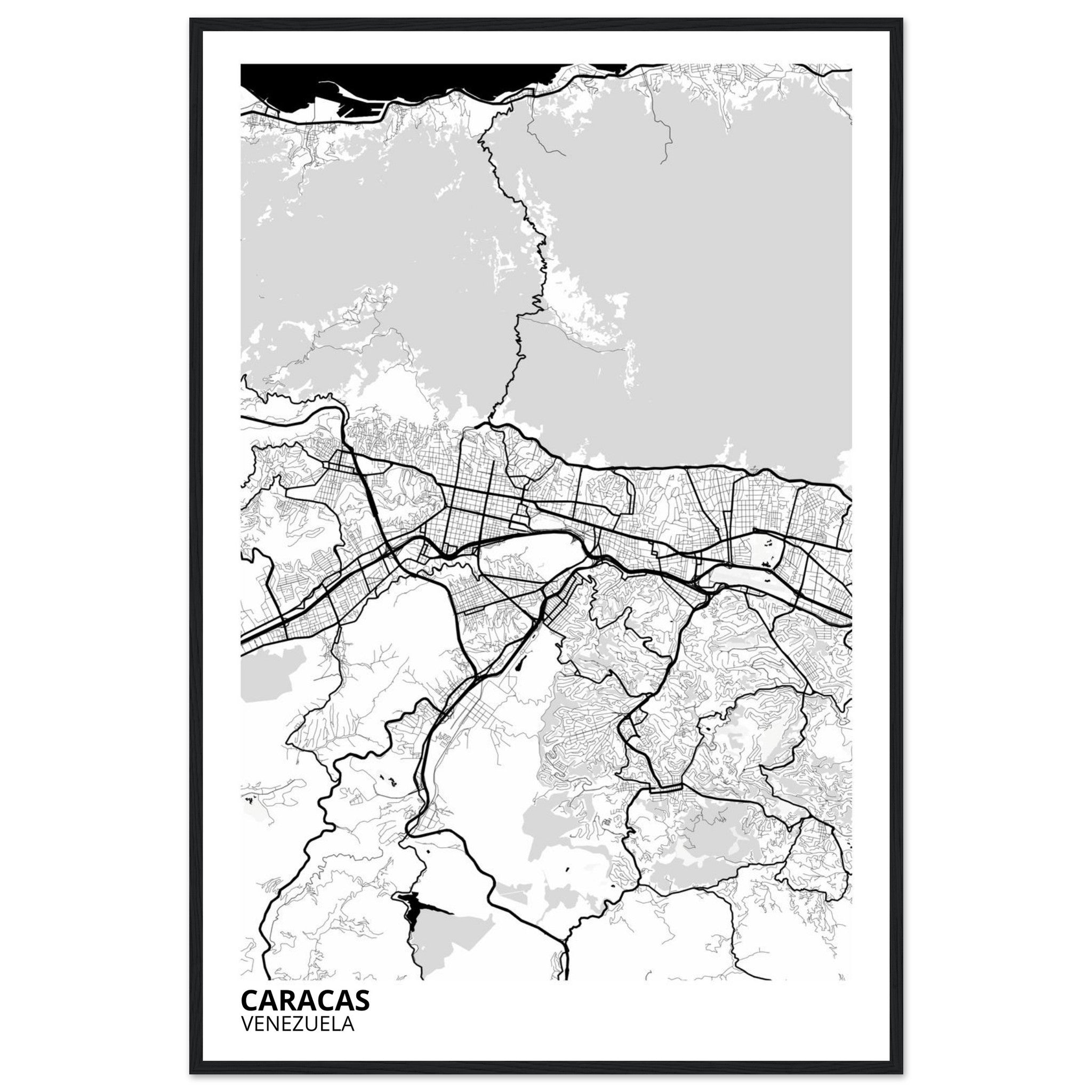 Caracas Venezuela City Map Poster | Custom Map Art Print - Ink And Atlas