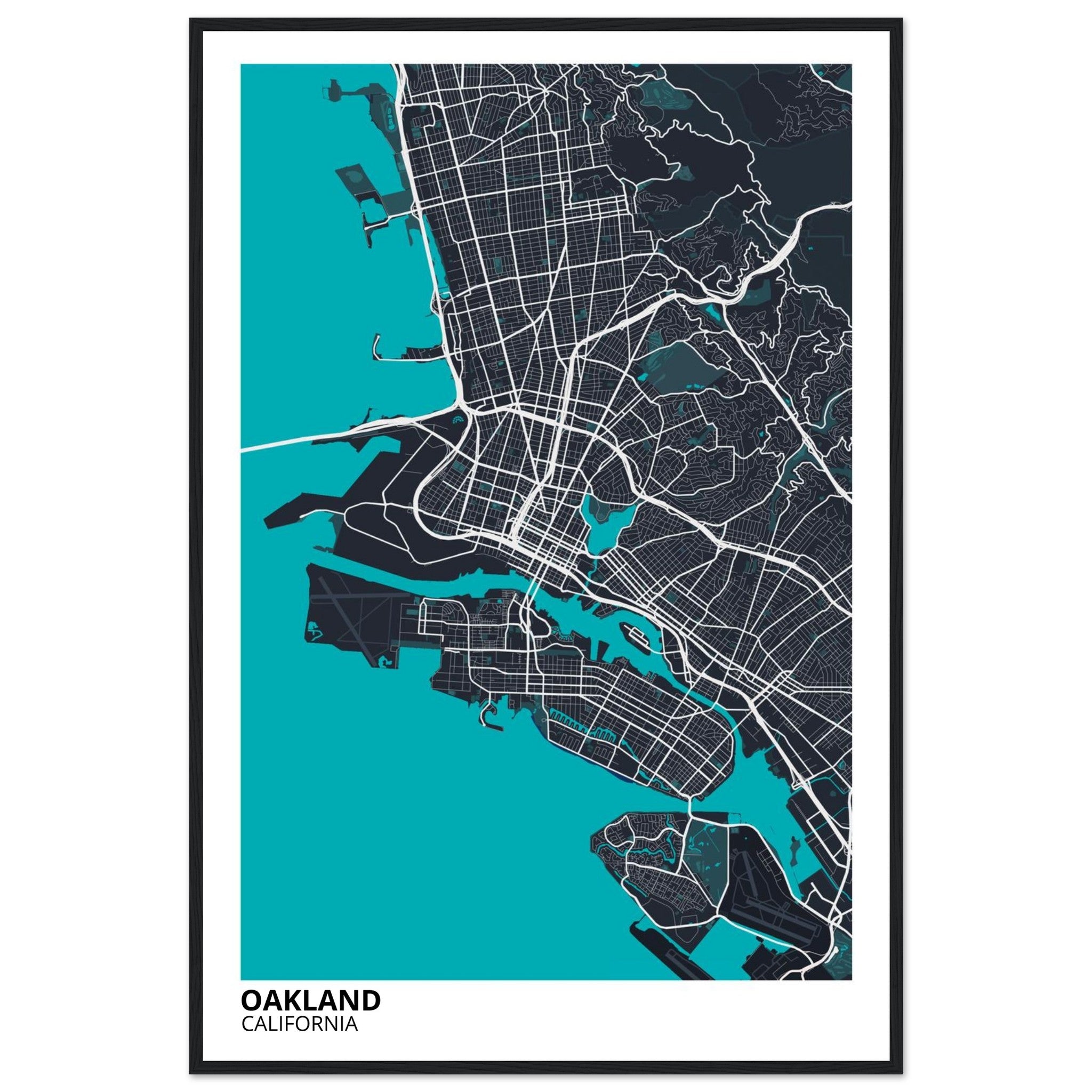 oakland map poster print