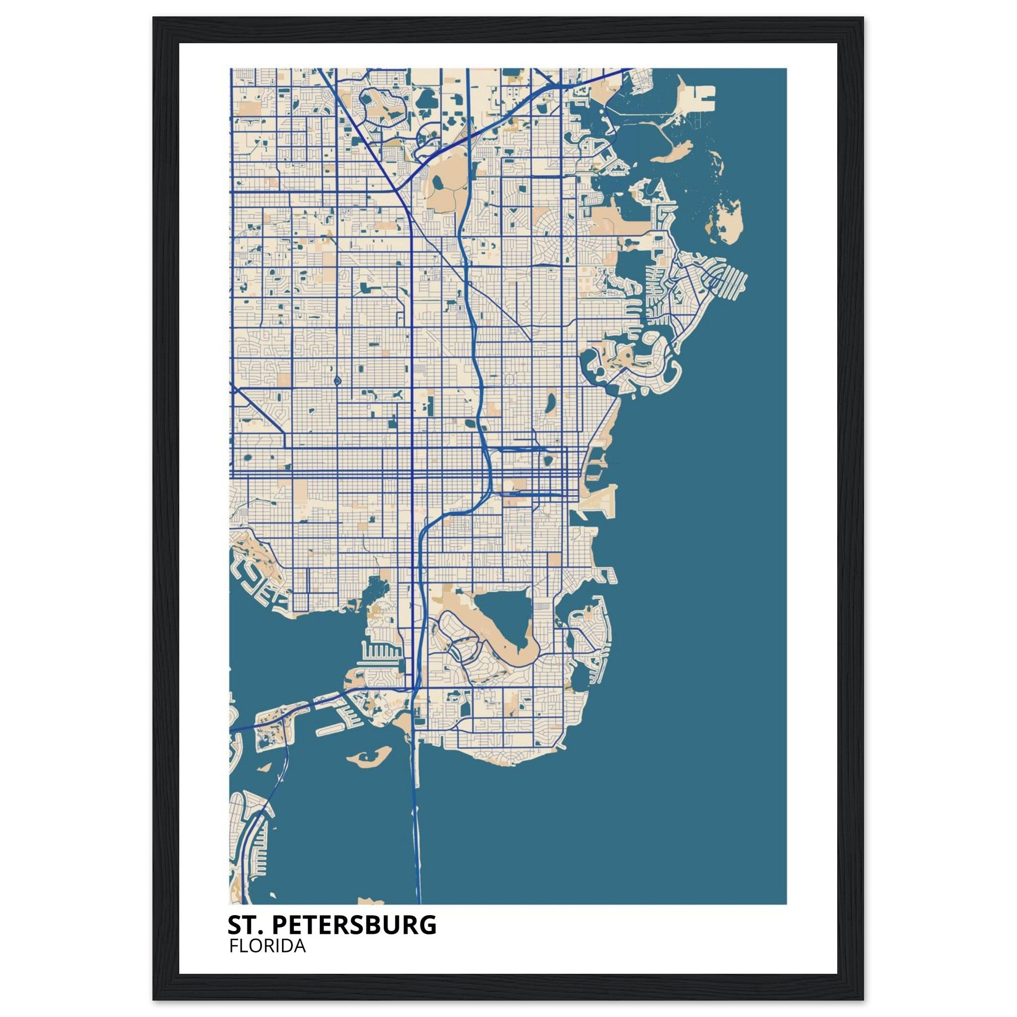 St. Petersburg Florida City Map Poster | Custom Map Art Print - Ink And Atlas