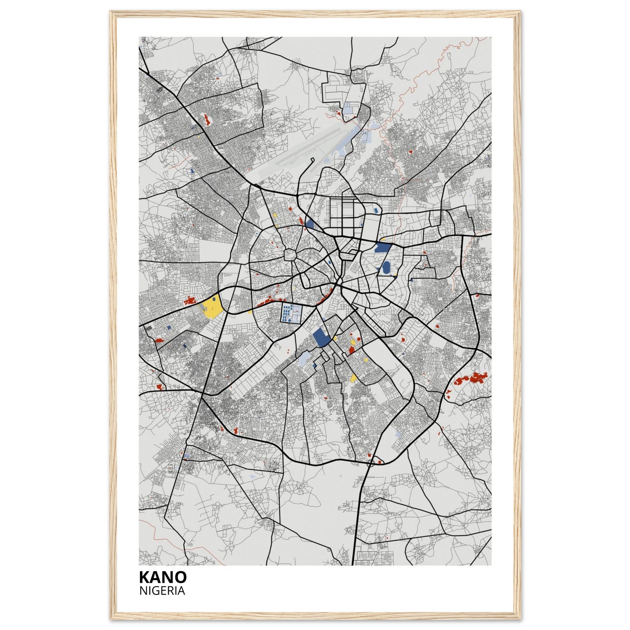 Kano Nigeria City Map Poster | Custom Map Art Print - Ink And Atlas