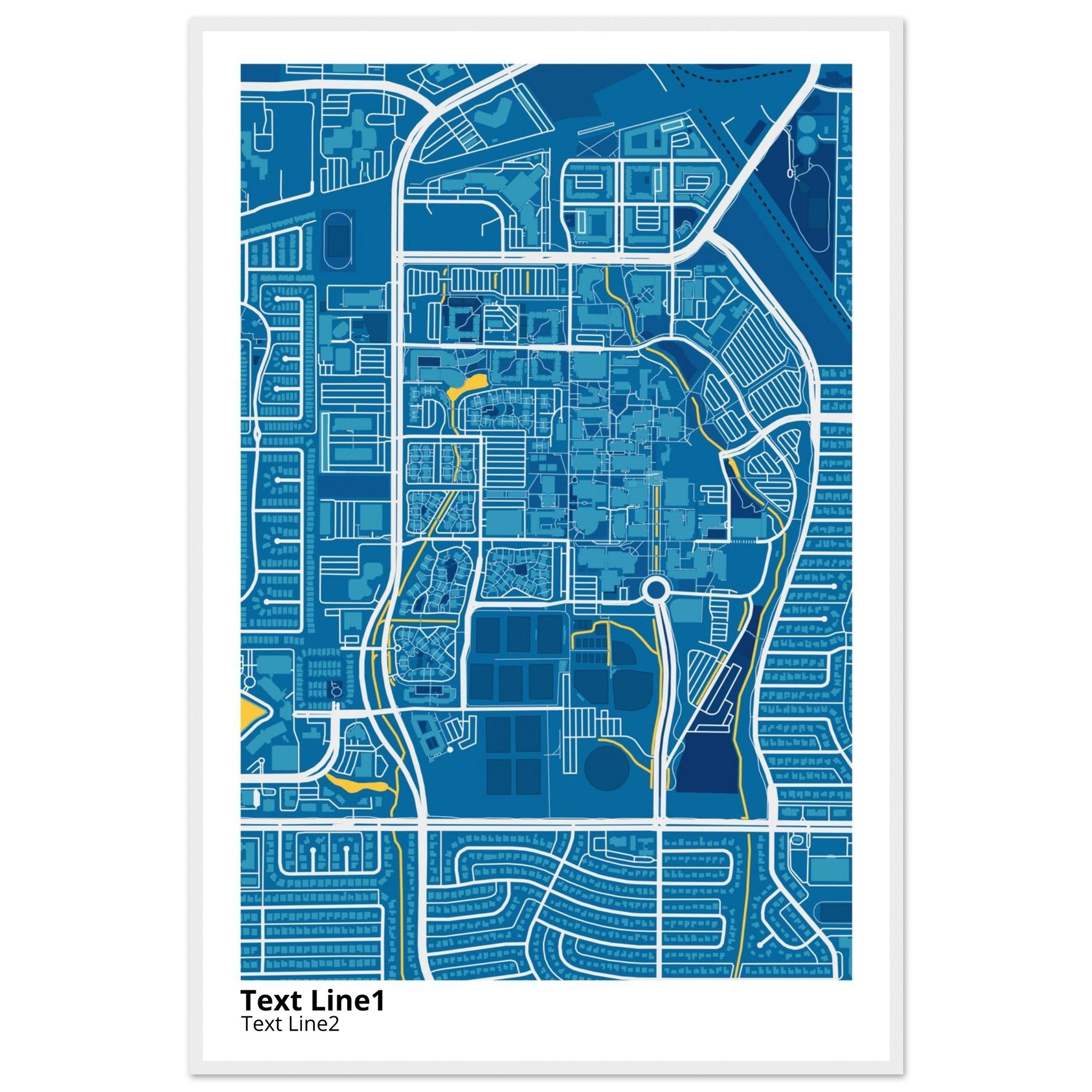 The University of Texas at Dallas Campus Map Poster | Graduation Gift - Ink And Atlas
