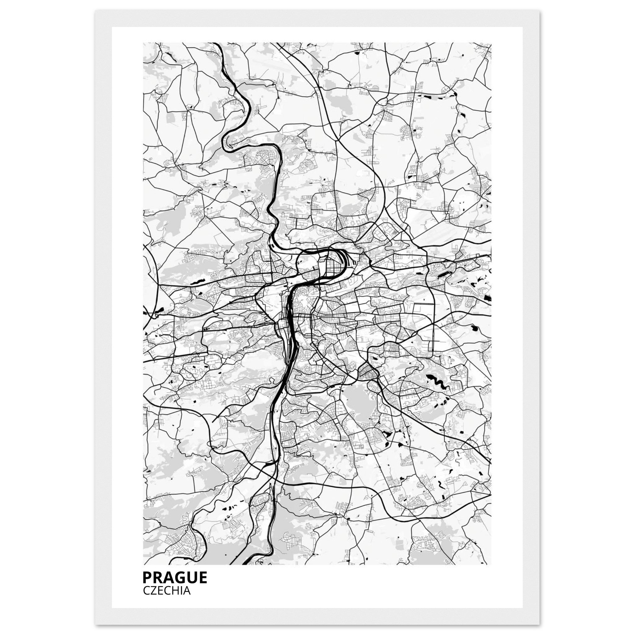 Prague Czechia City Map Poster | Custom Map Art Print - Ink And Atlas
