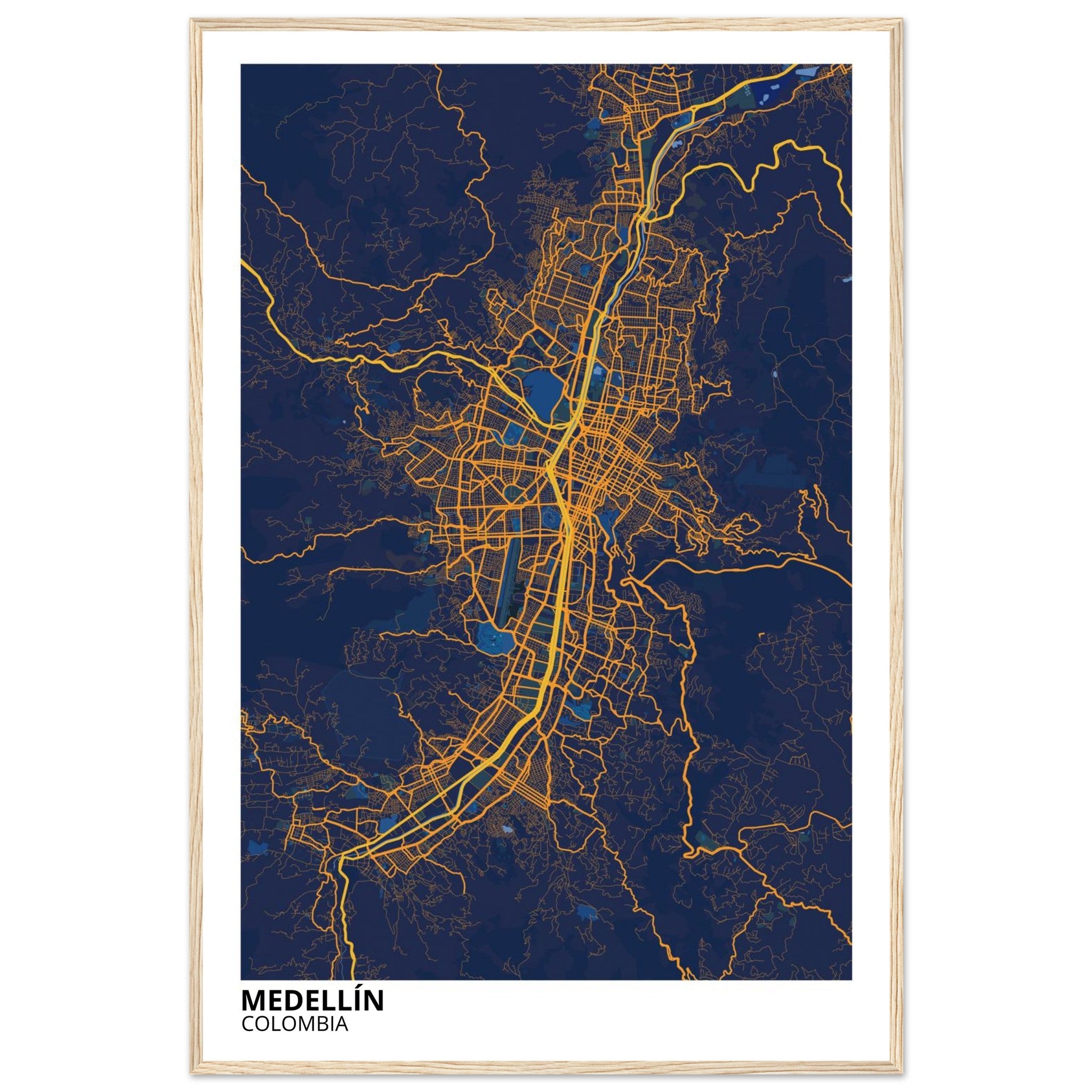 Medellín Colombia City Map Poster | Custom Map Art Print - Ink And Atlas