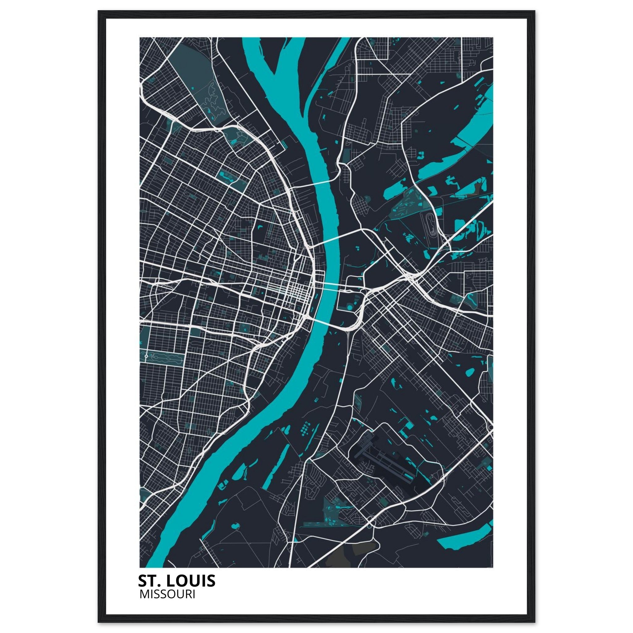 st louis map poster print