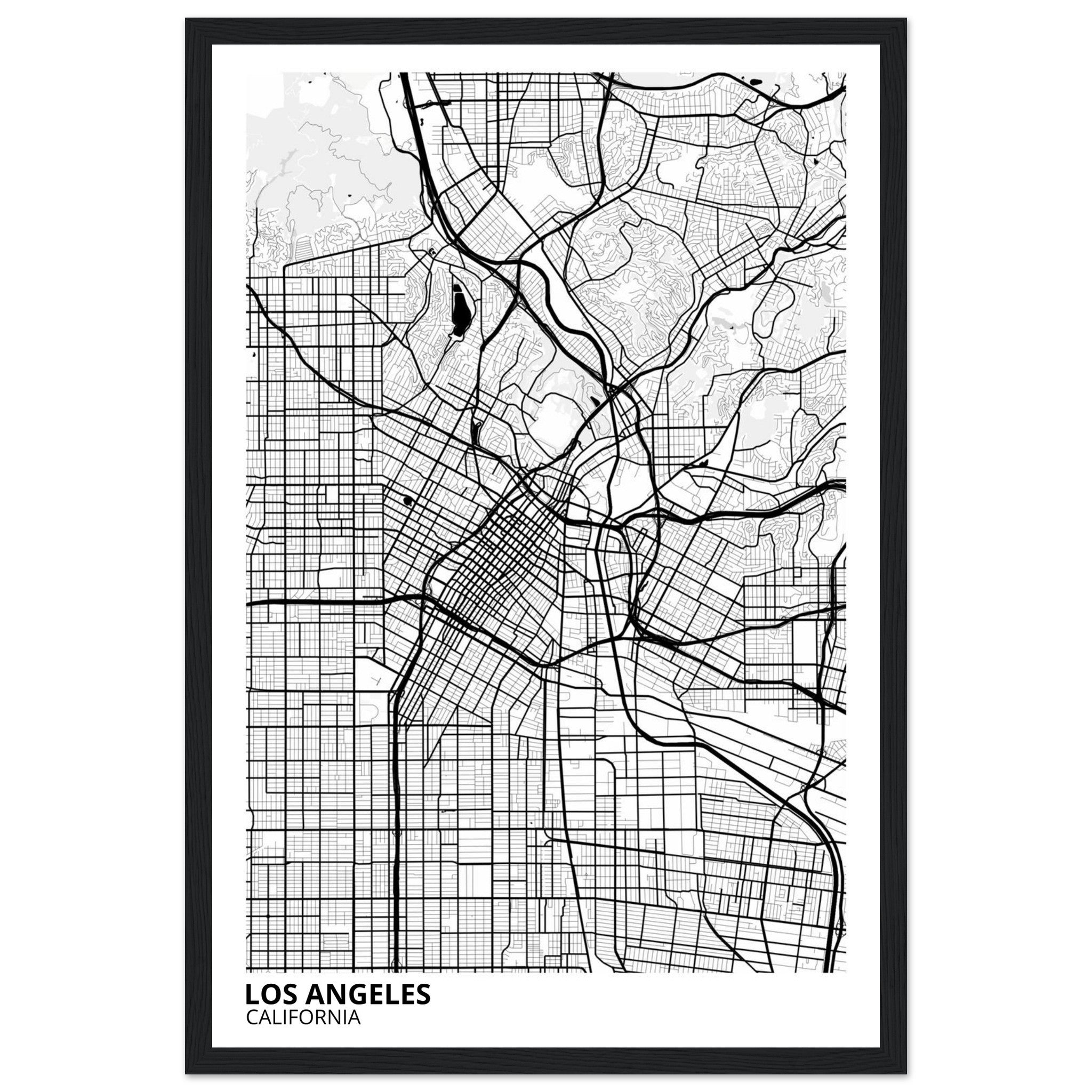 los angeles map poster print