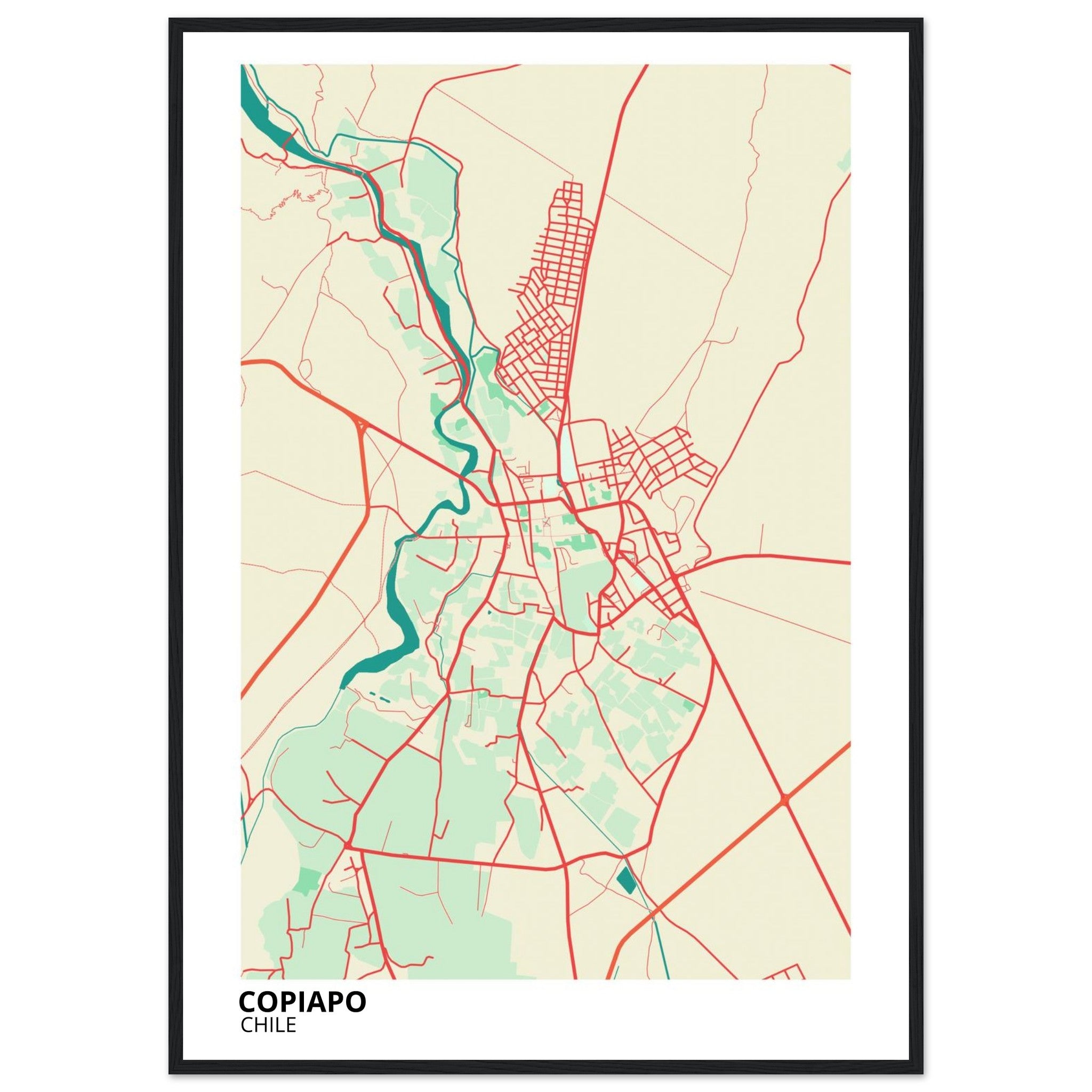 Copiapo Chile City Map Poster | Custom Map Art Print - Ink And Atlas