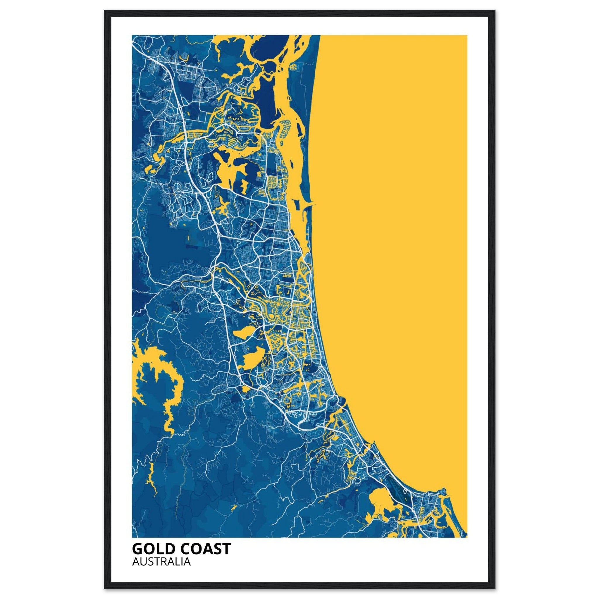 Gold Coast Australia City Map Poster | Custom Map Art Print - Ink And Atlas