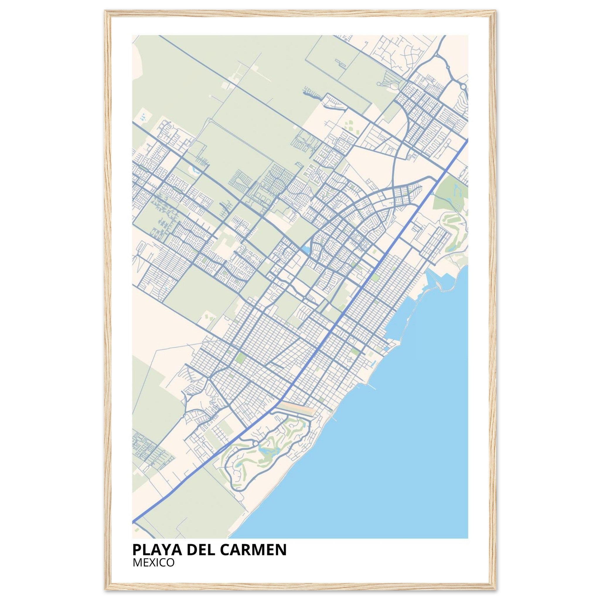 Playa Del Carmen Mexico City Map Poster | Custom Map Art Print - Ink And Atlas