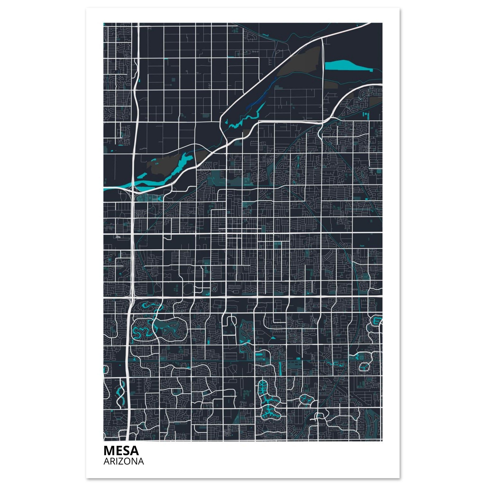mesa map poster print
