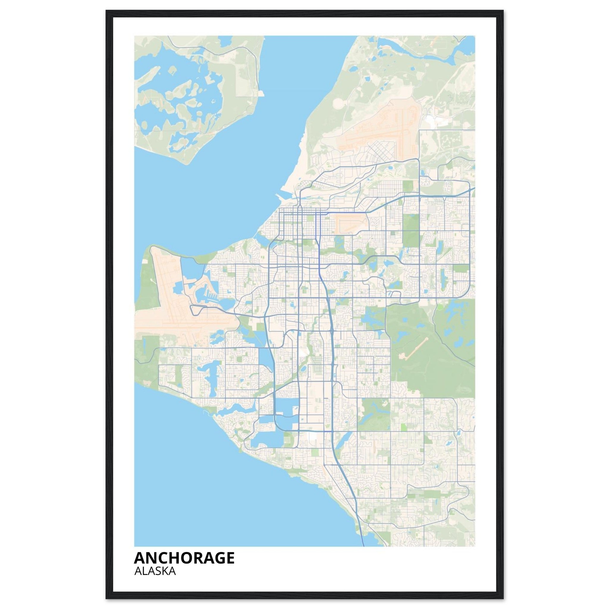 Anchorage Alaska City Map Poster | Custom Map Art Print - Ink And Atlas