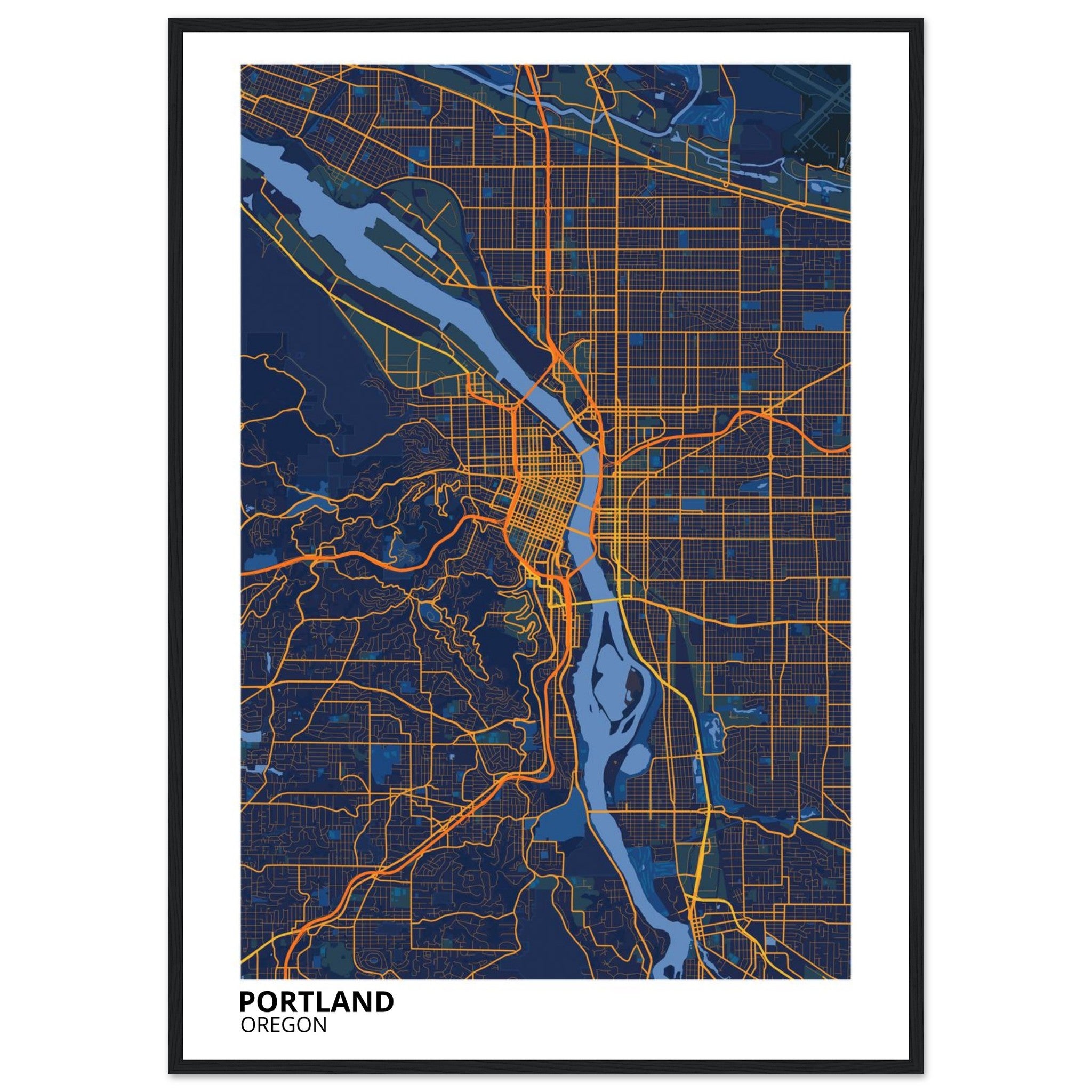 portland map poster print