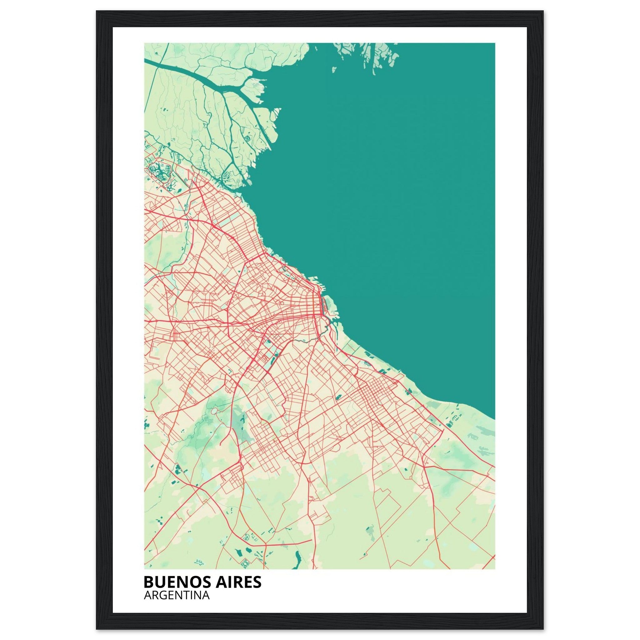 buenos aires argentina map poster print