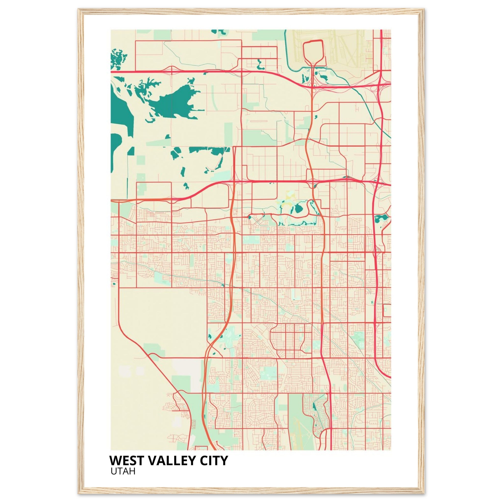 West Valley City Utah City Map Poster | Custom Map Art Print - Ink And Atlas