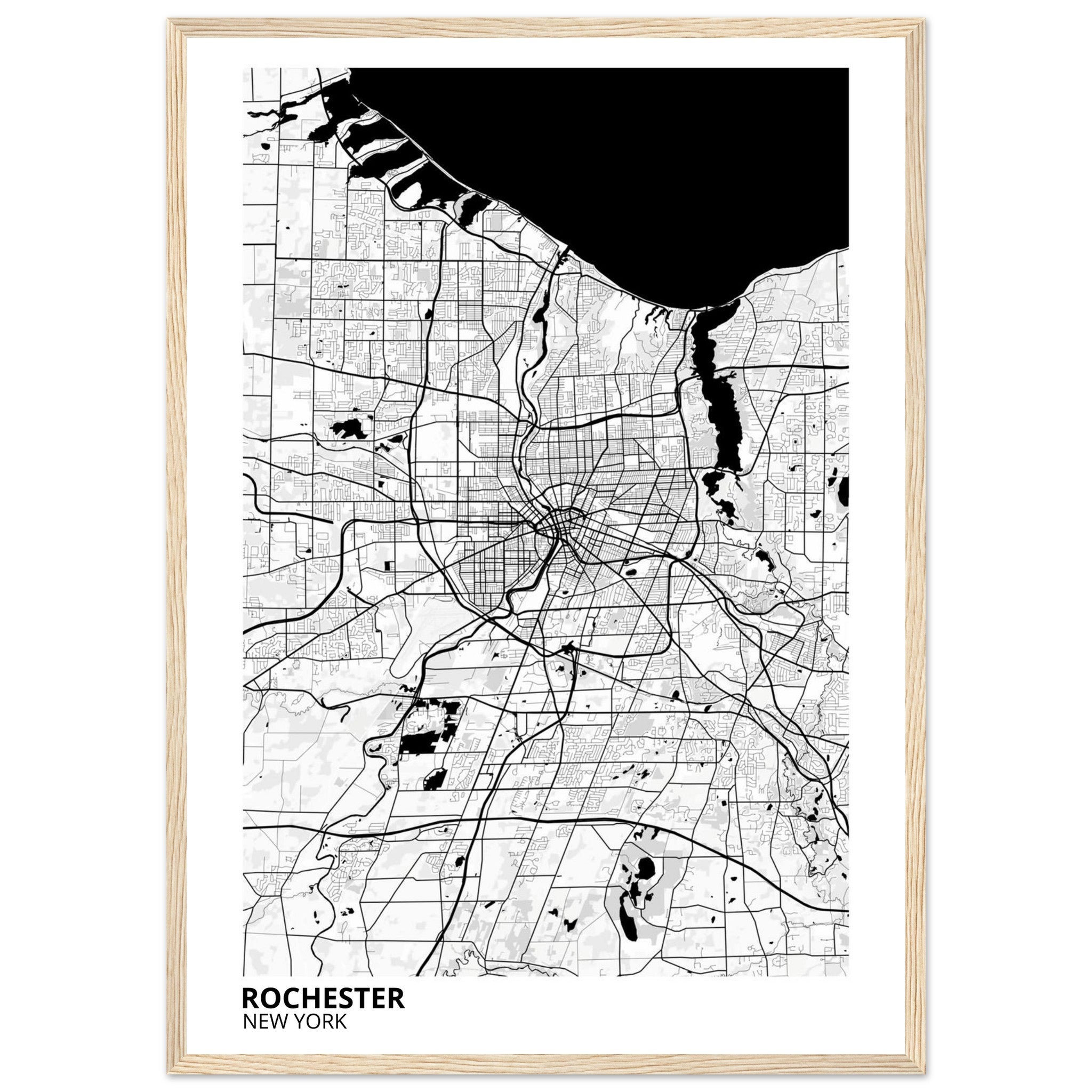 rochester map poster print