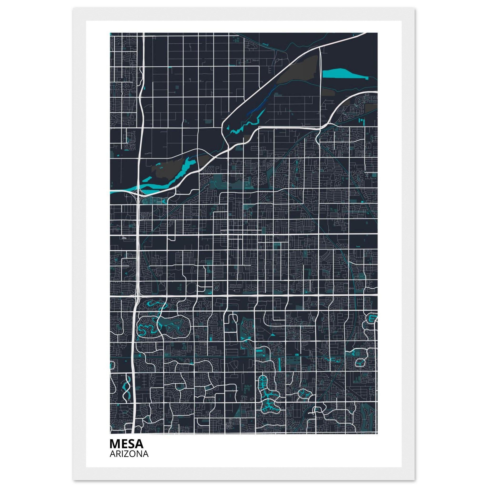 mesa map poster print