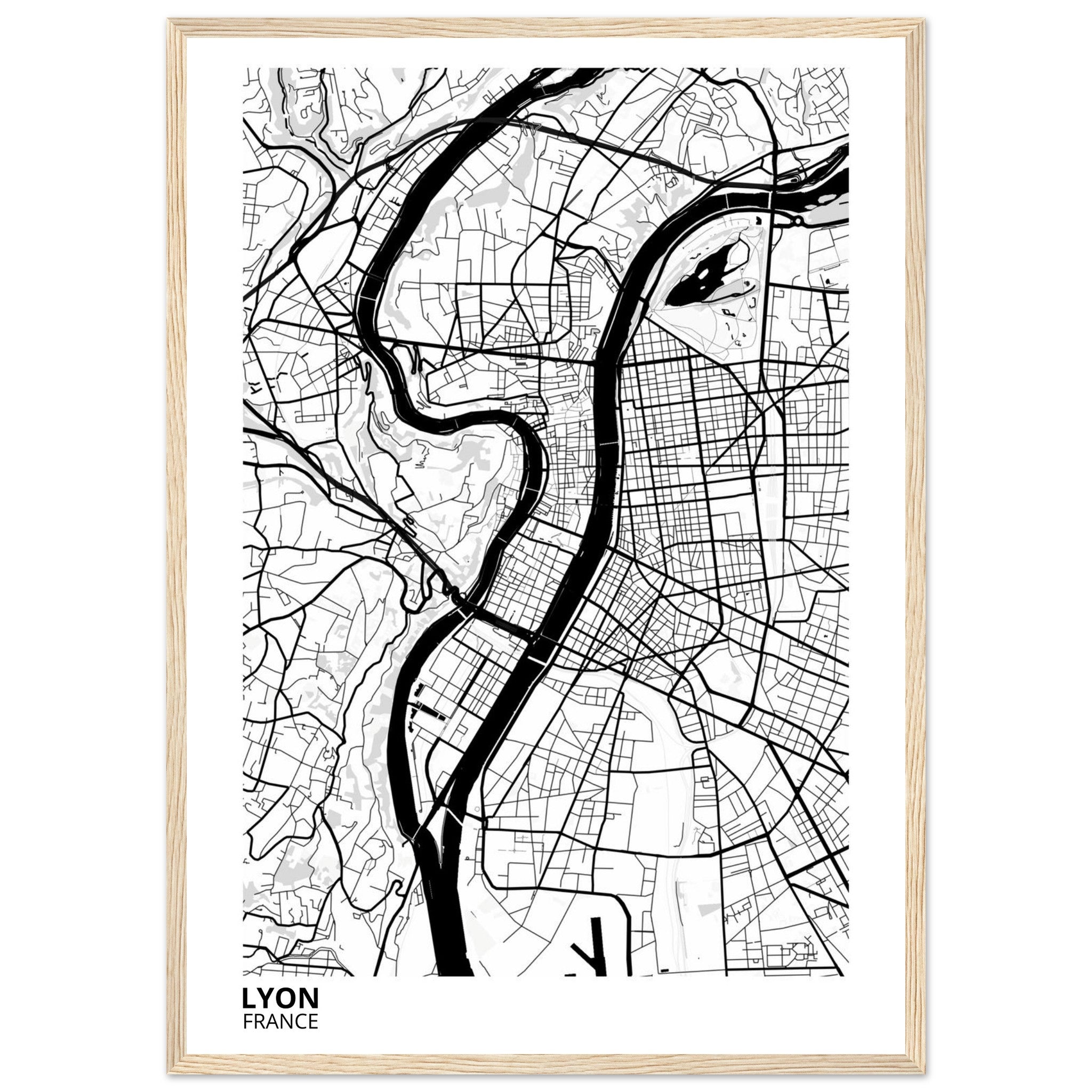 Lyon France City Map Poster | Custom Map Art Print - Ink And Atlas