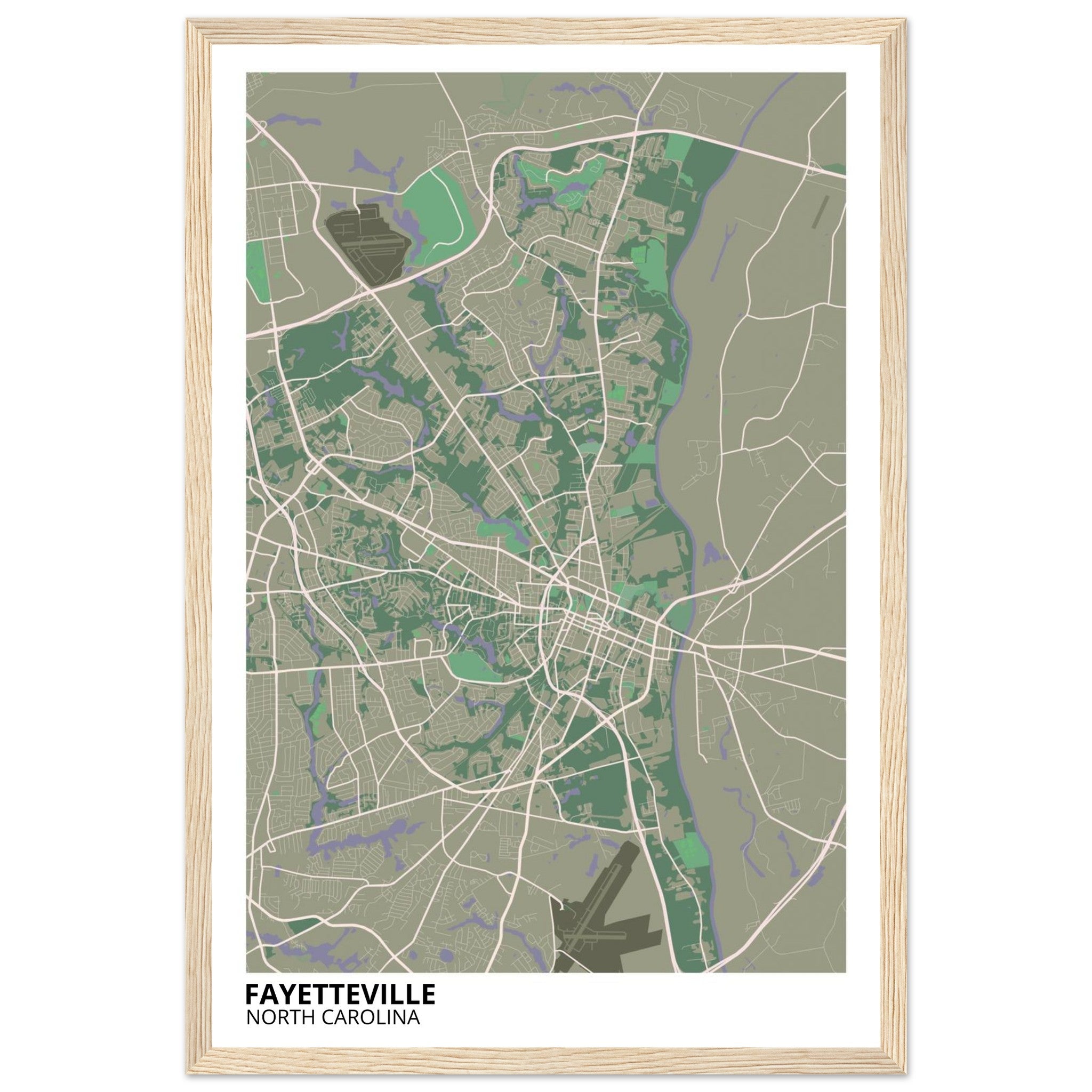 Fayetteville North Carolina City Map Poster | Custom Map Art Print - Ink And Atlas