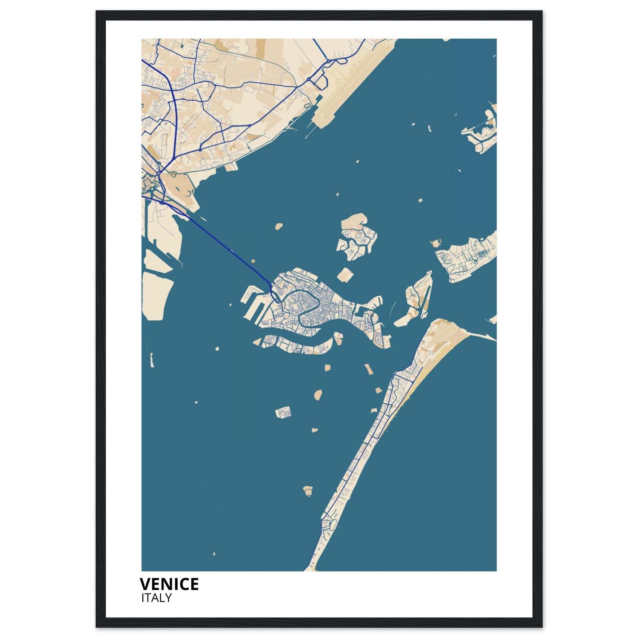Venice Italy City Map Poster | Custom Map Art Print - Ink And Atlas