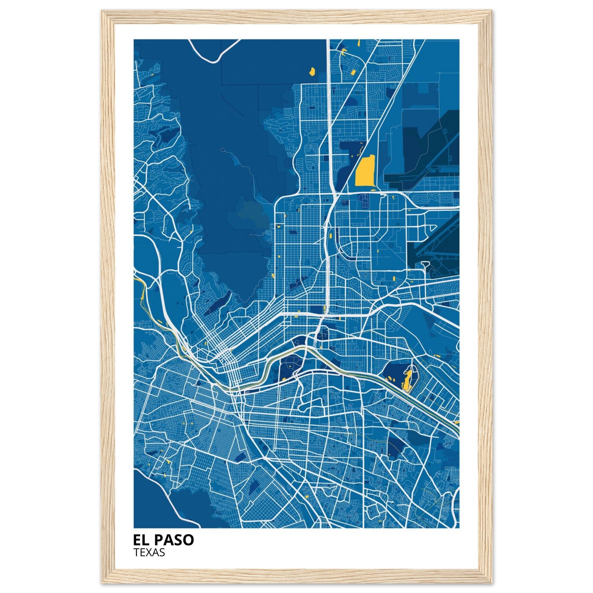 El Paso Texas City Map Poster | Custom Map Art Print - Ink And Atlas