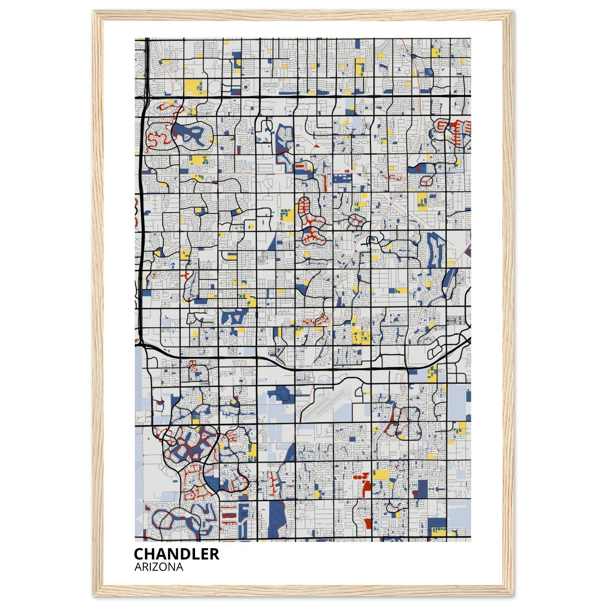 Chandler Arizona City Map Poster | Custom Map Art Print - Ink And Atlas