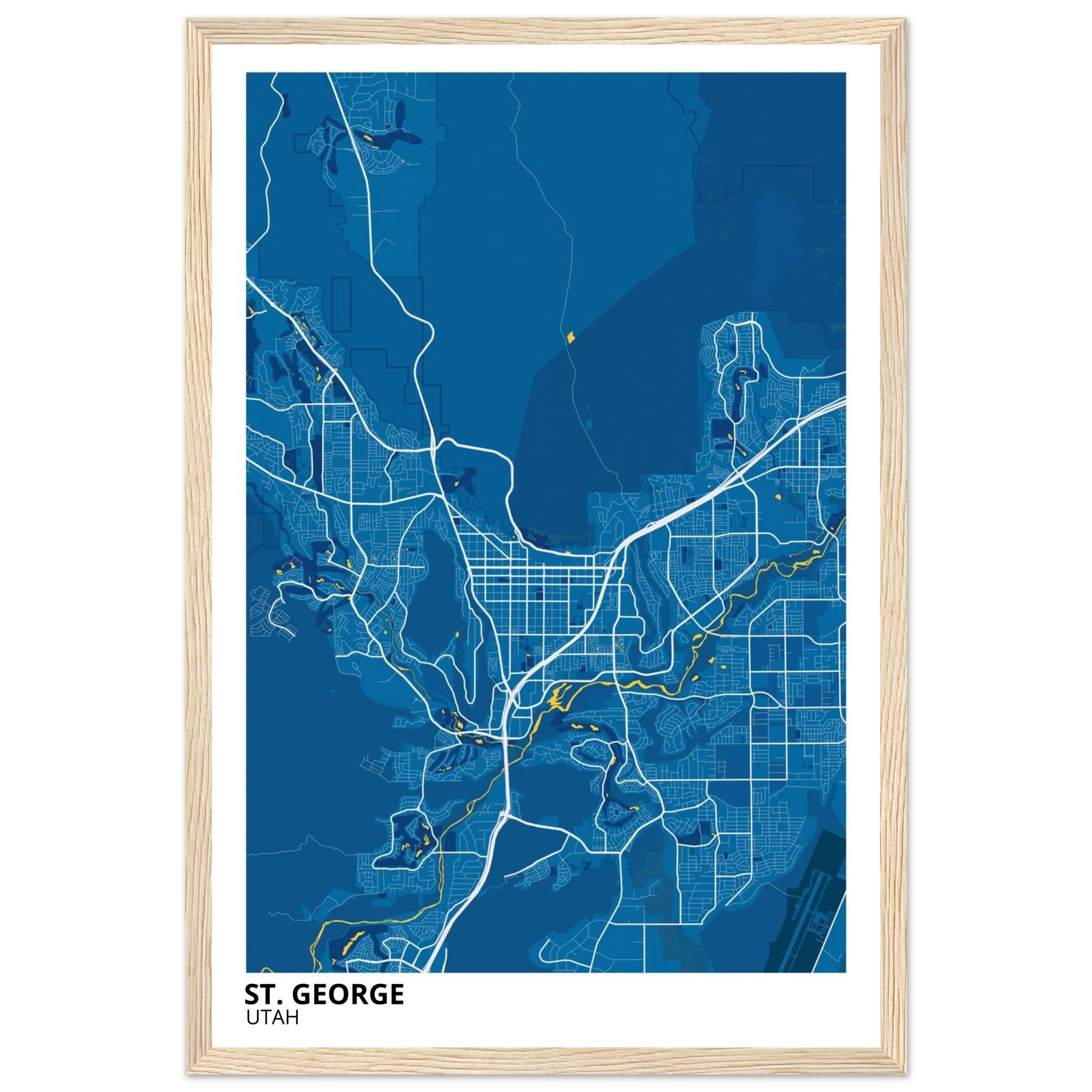 St. George Utah City Map Poster | Custom Map Art Print - Ink And Atlas