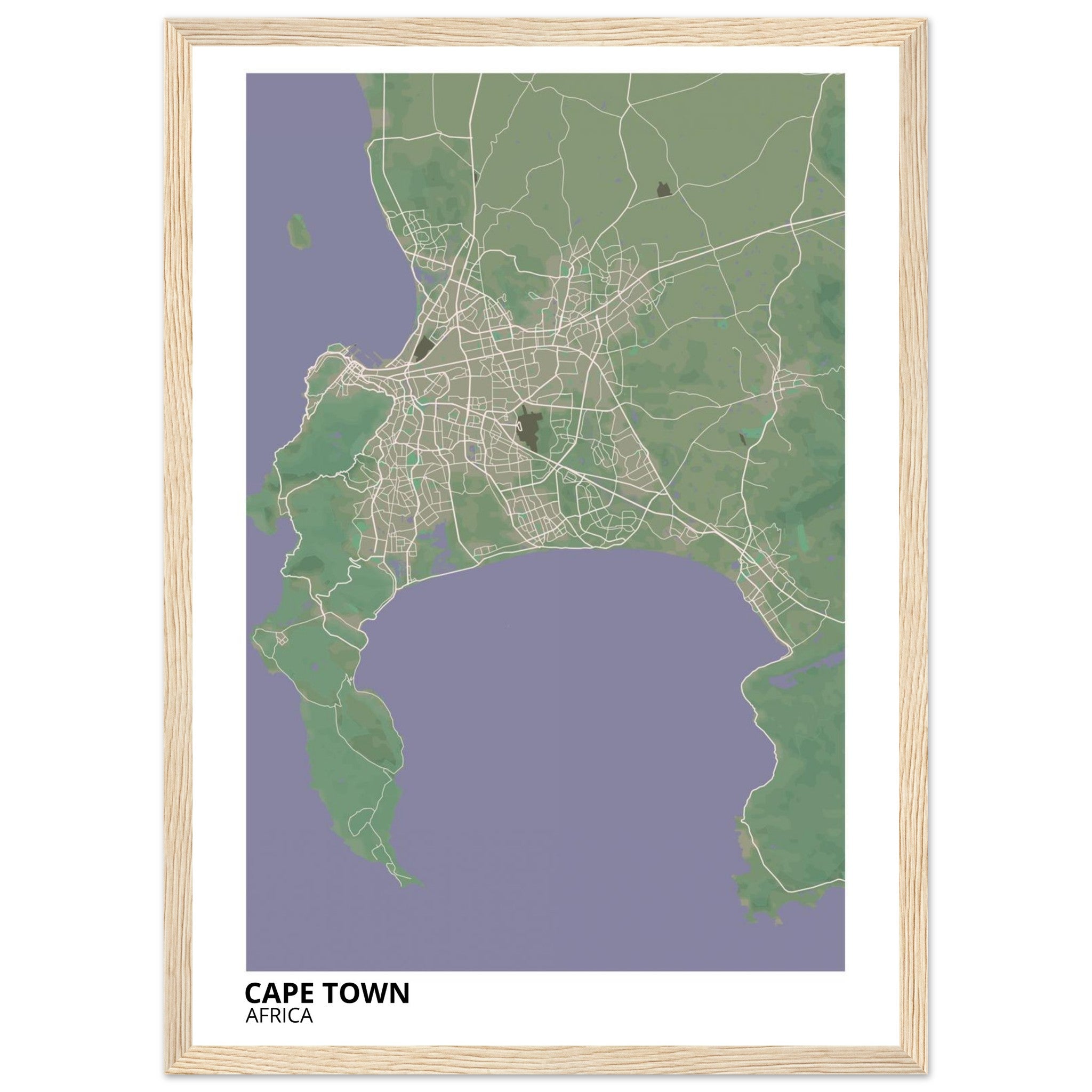 Cape Town South Africa City Map Poster | Custom Map Art Print - Ink And Atlas