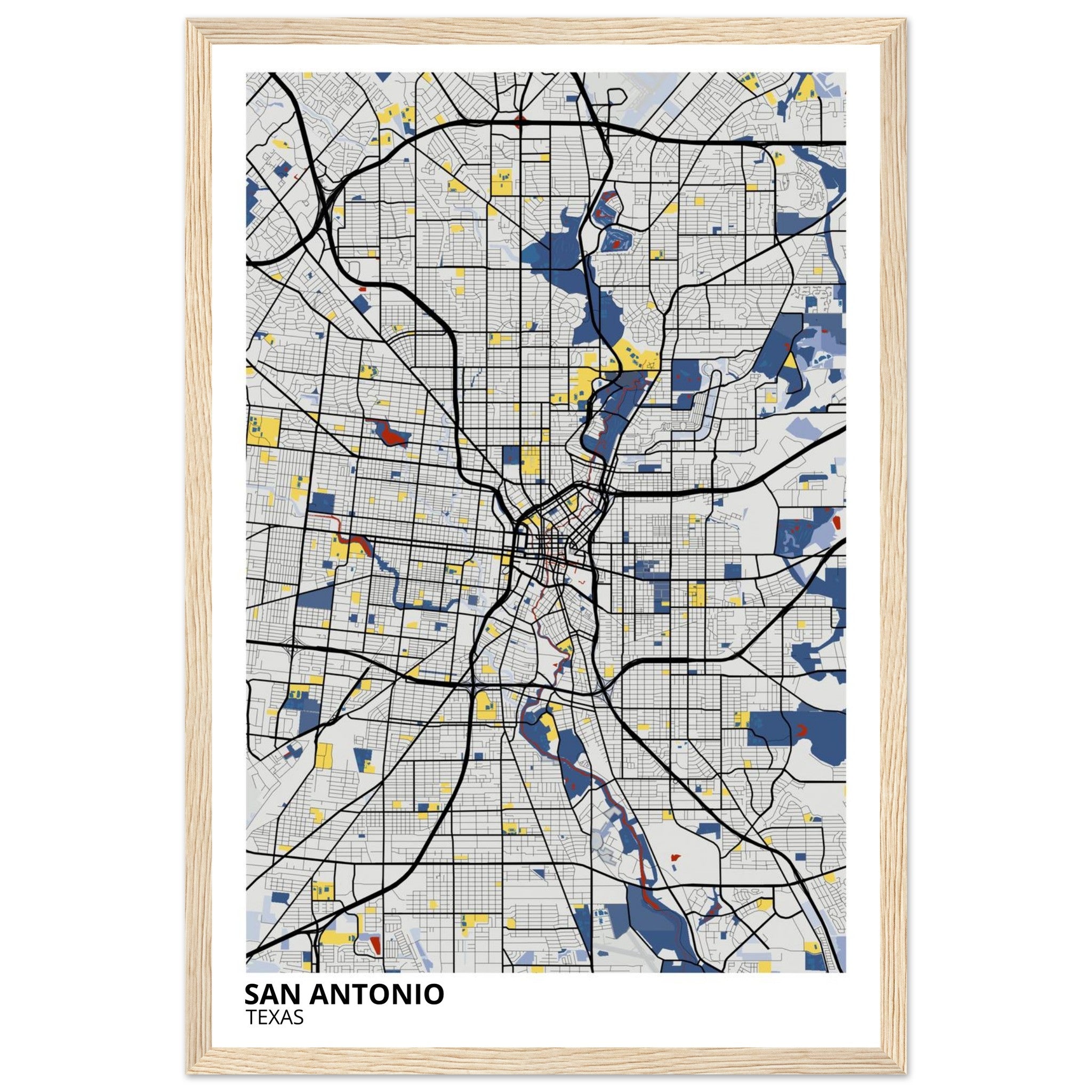 San Antonio Texas City Map Poster | Custom Map Art Print - Ink And Atlas