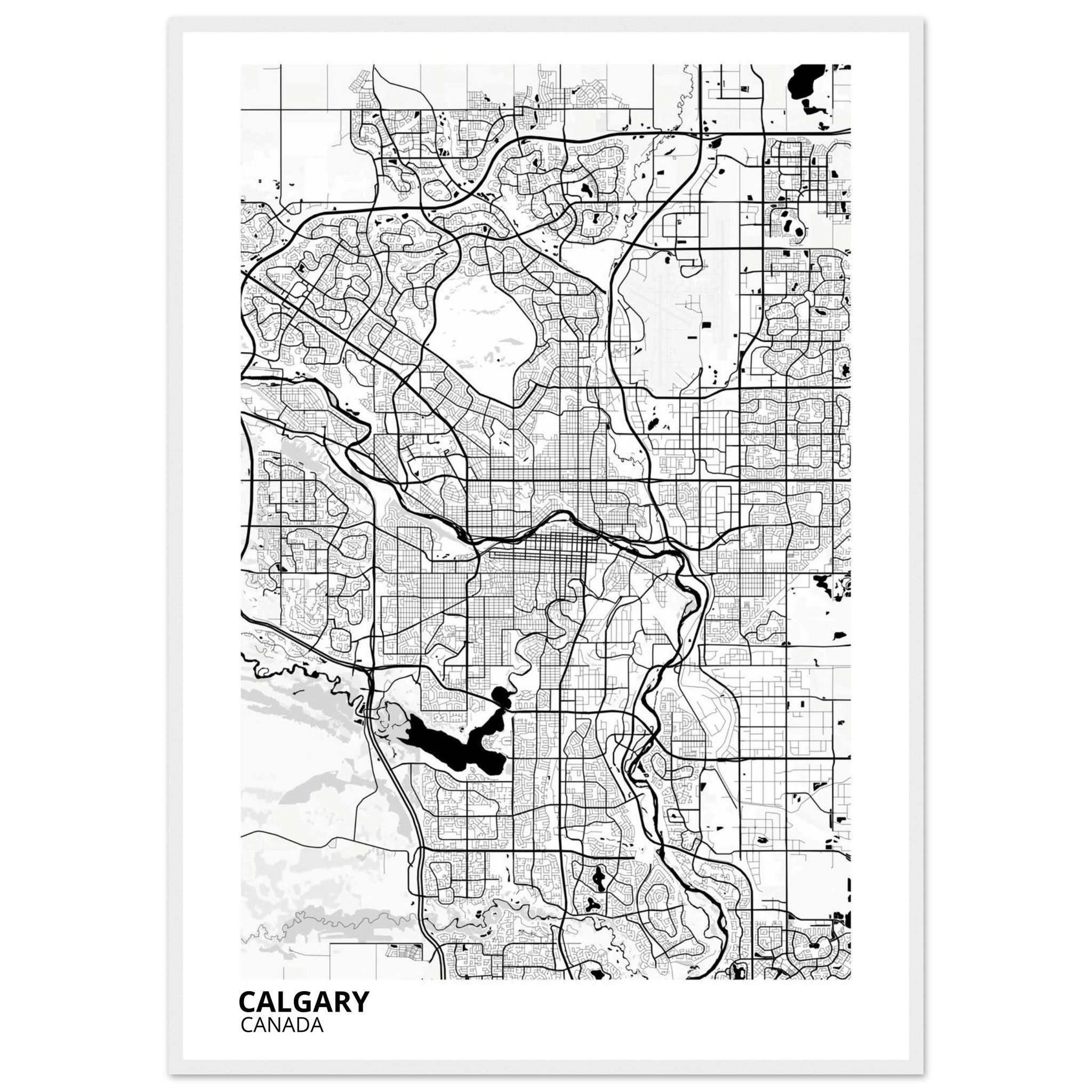Calgary Canada City Map Poster | Custom Map Art Print - Ink And Atlas