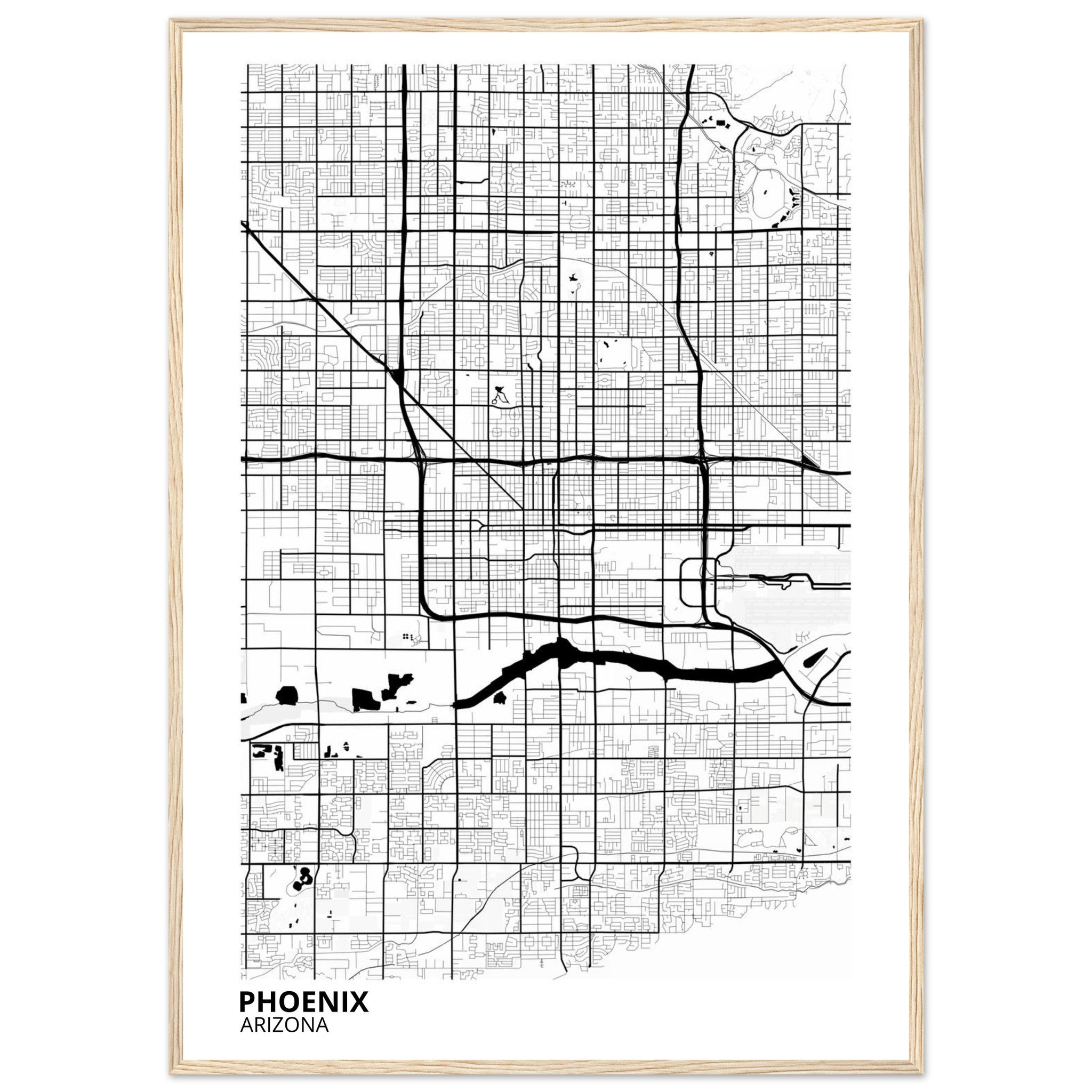 phoenix map poster print