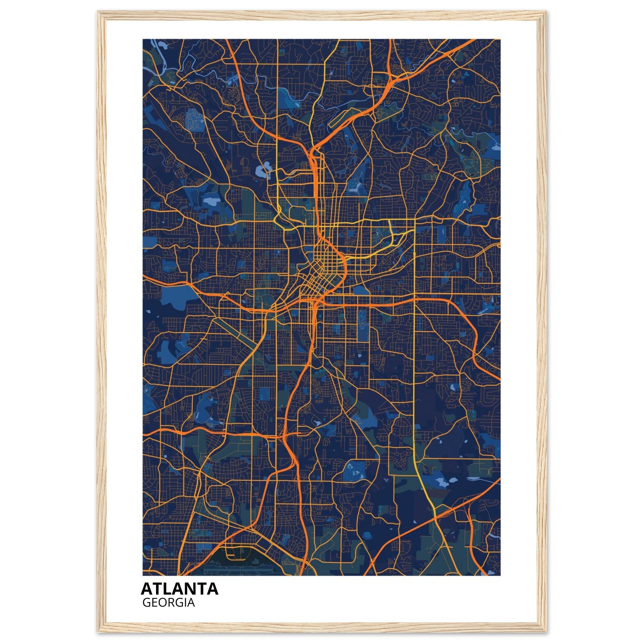 atlanta map poster print