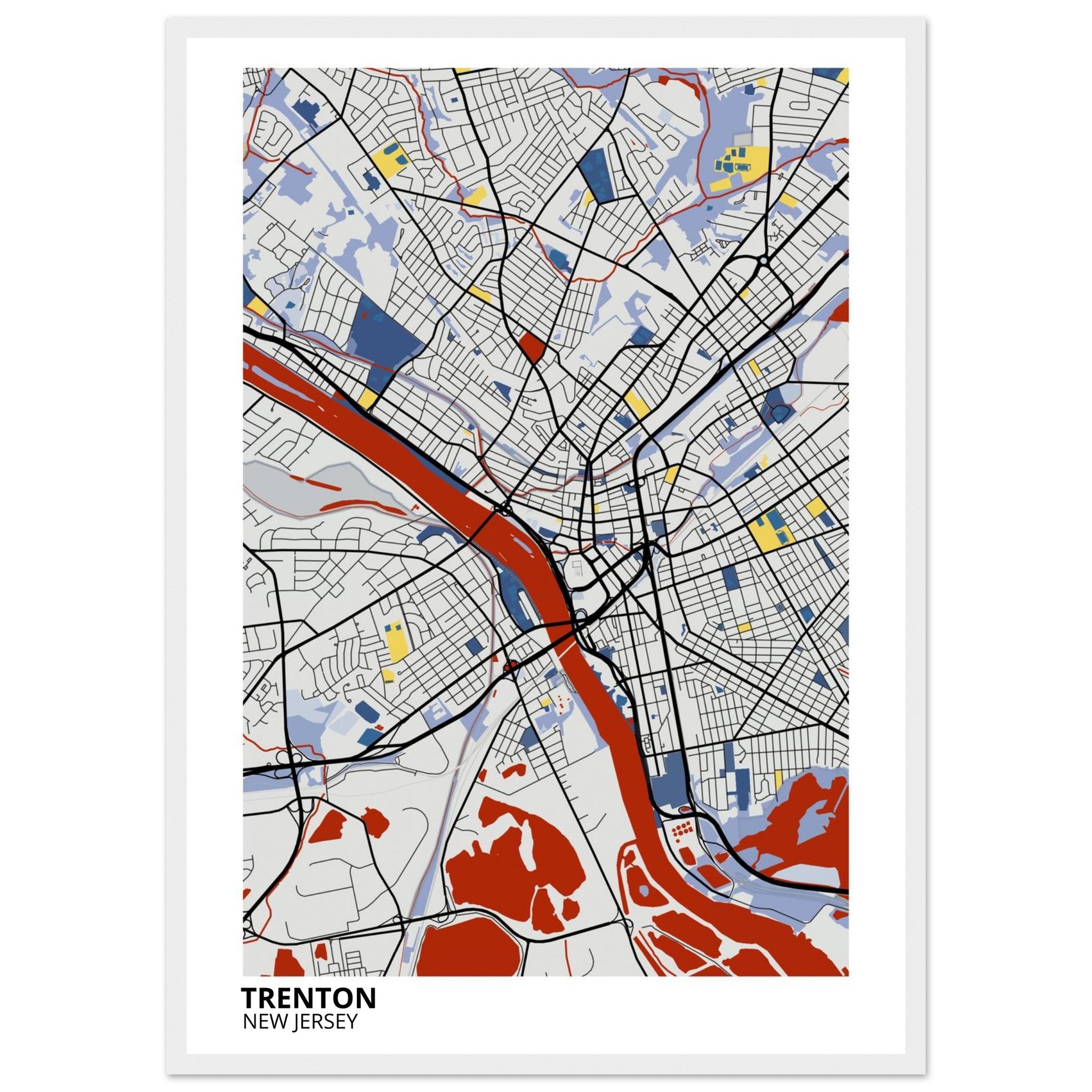 trenton map poster print