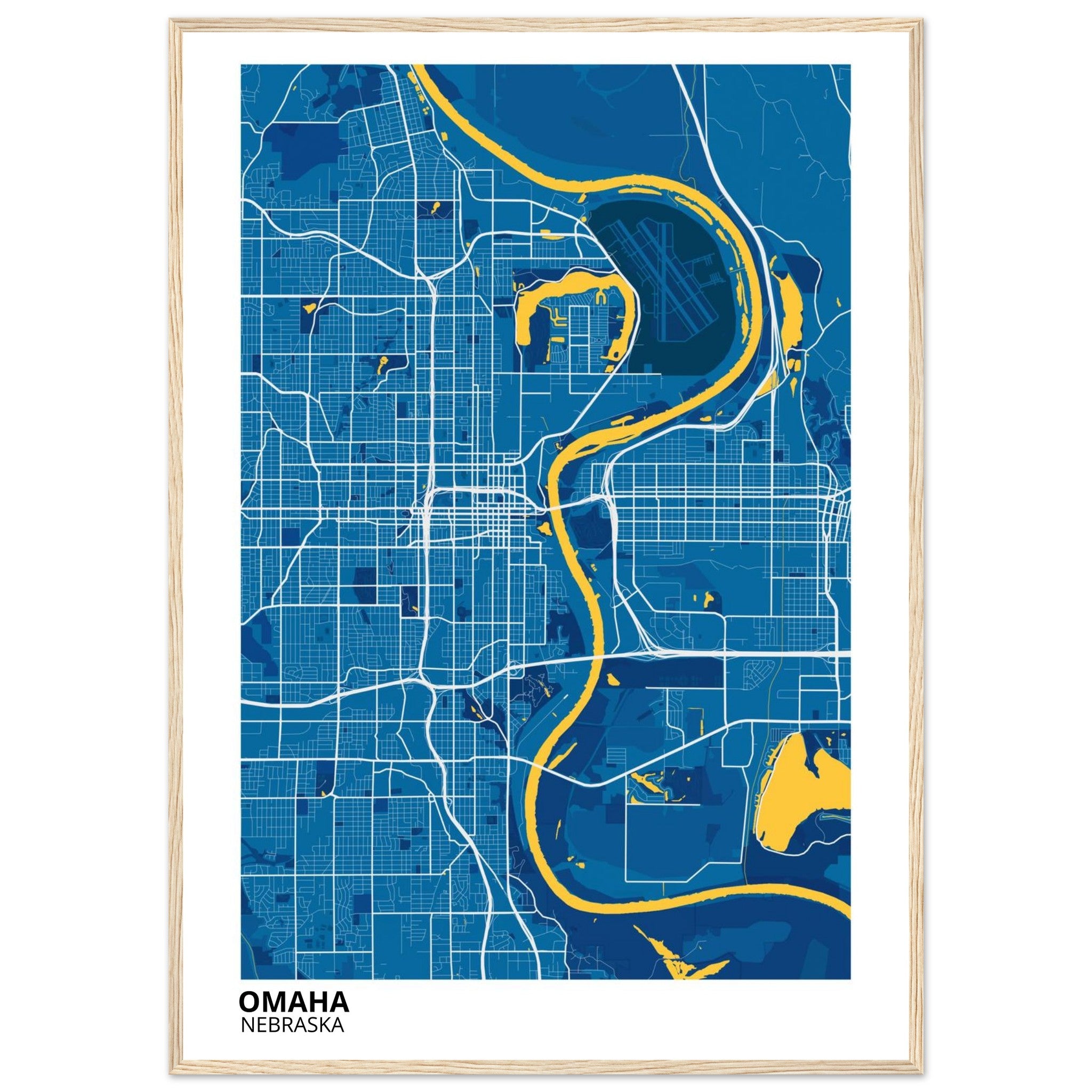 omaha map poster print