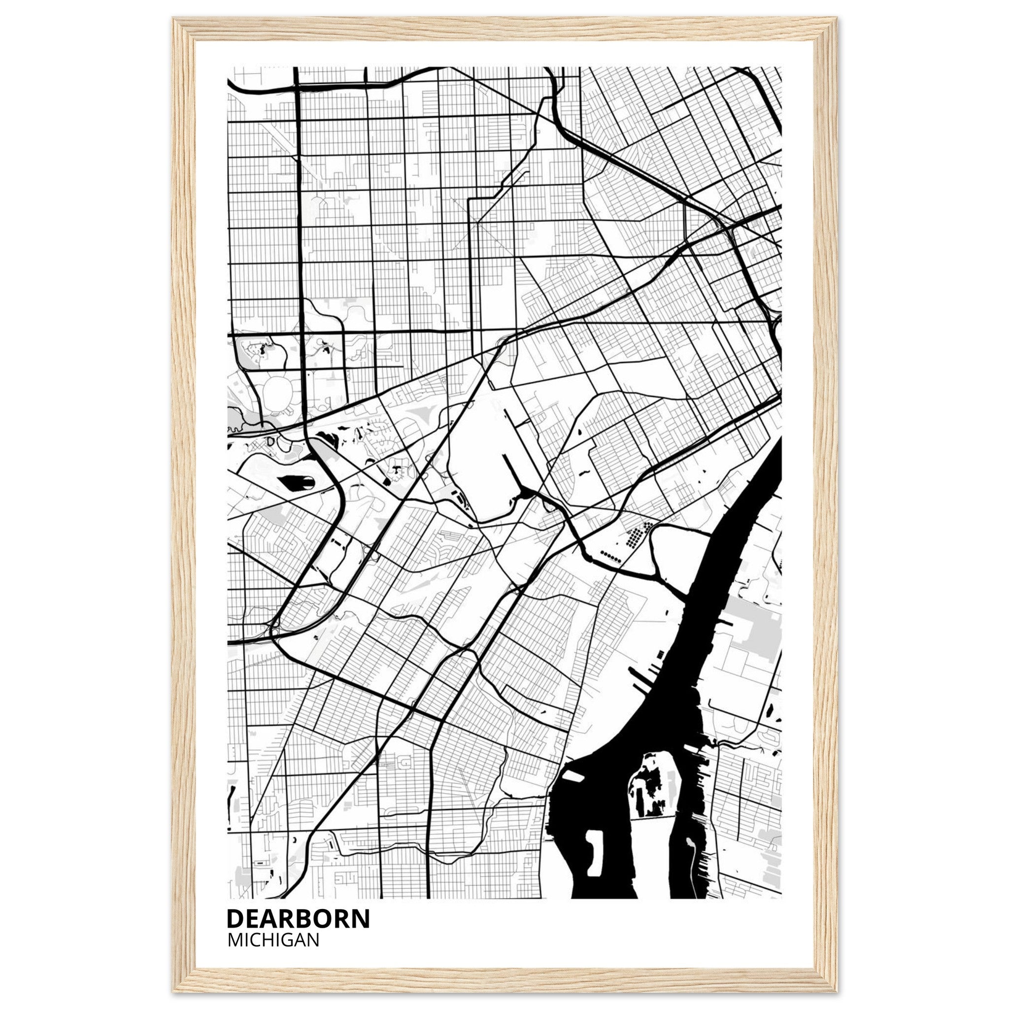 Dearborn Michigan City Map Poster | Custom Map Art Print - Ink And Atlas