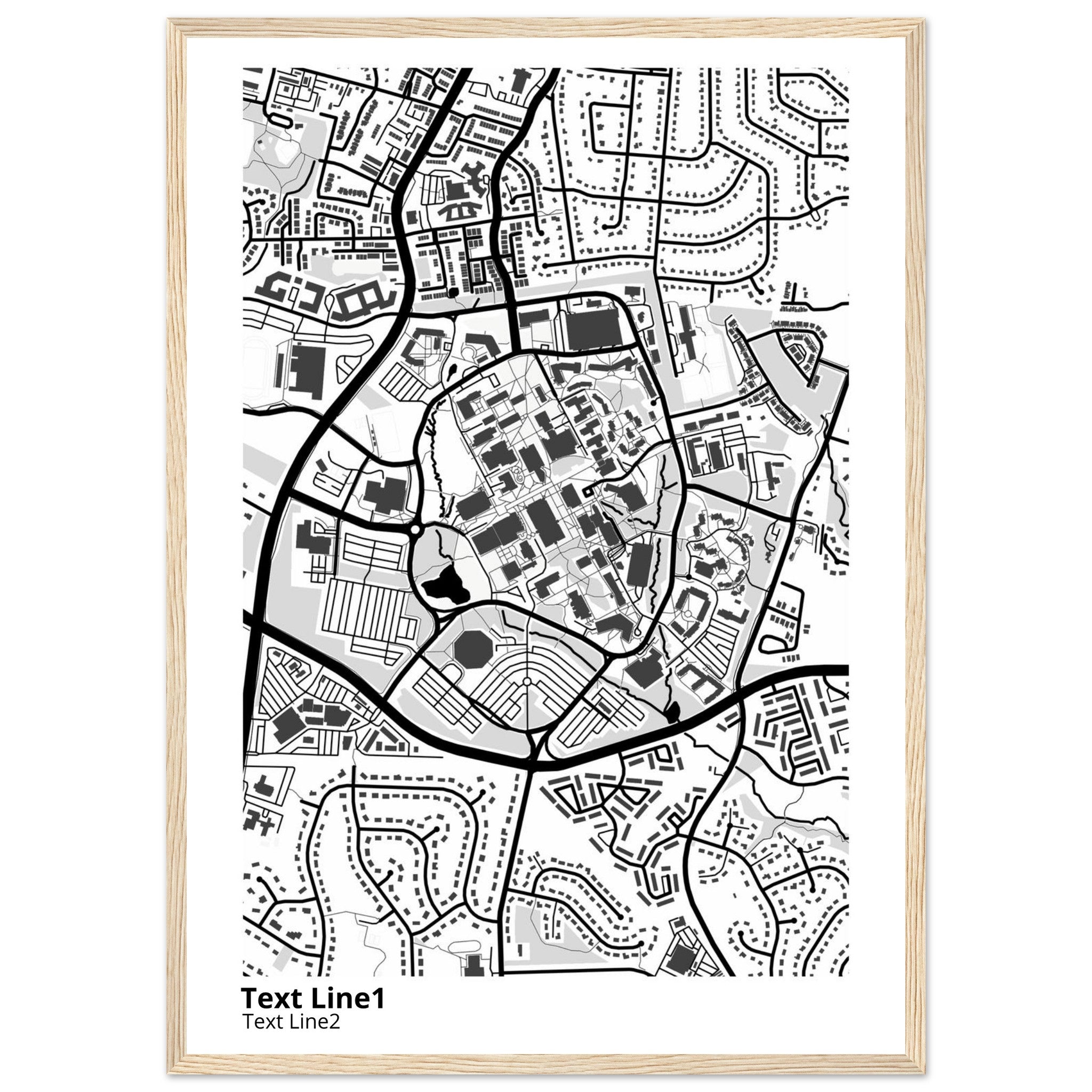 george mason university virginia modern campus map print
