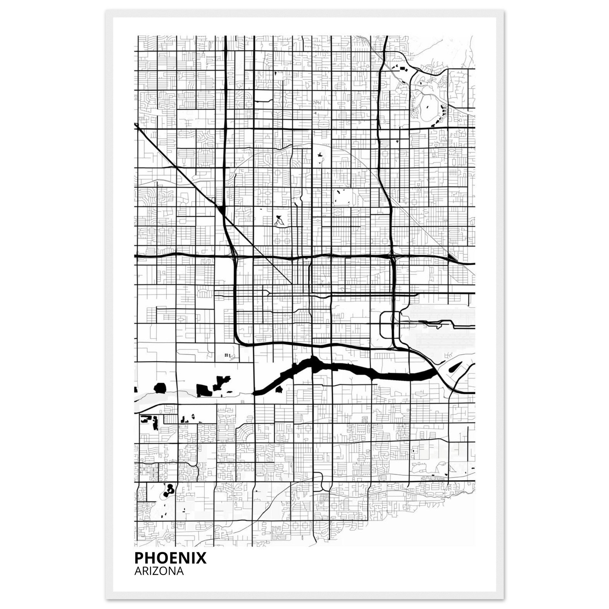 phoenix map poster print