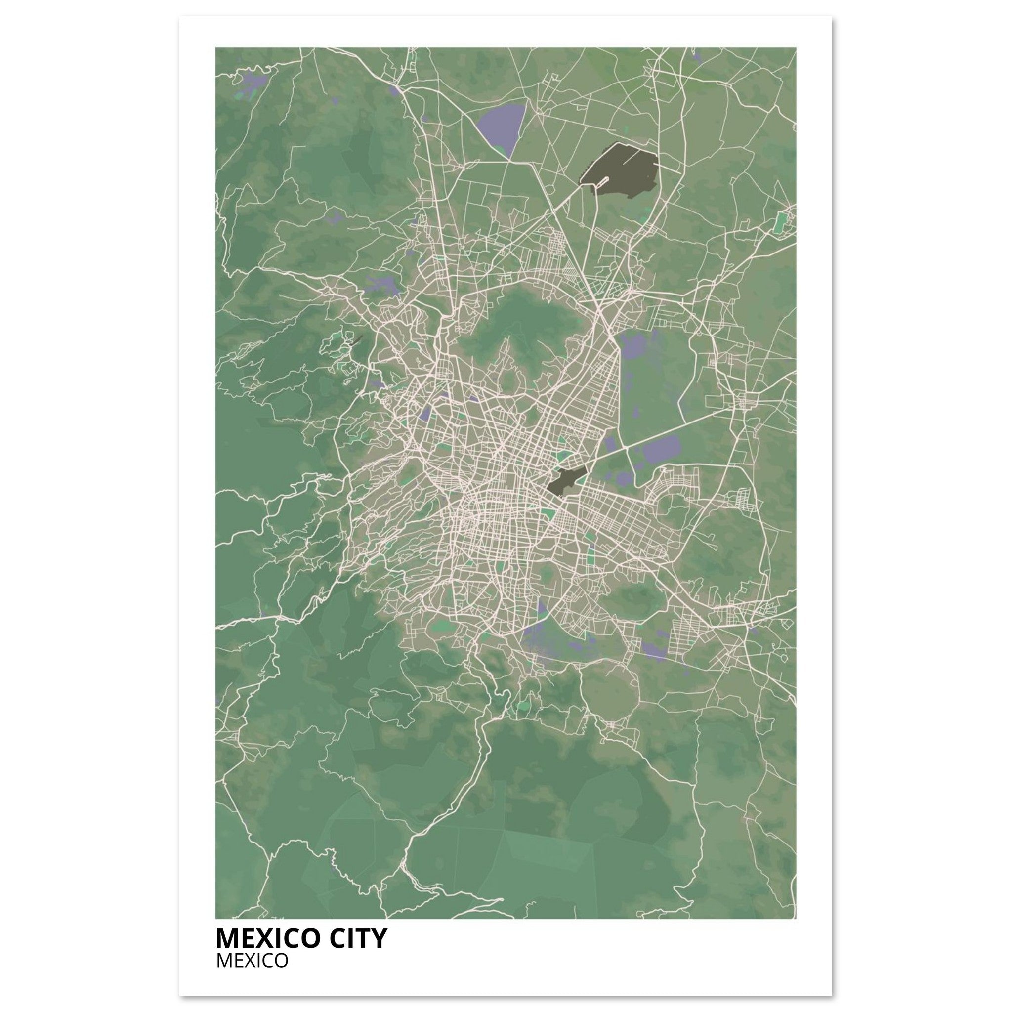 Mexico City Mexico City Map Poster | Custom Map Art Print - Ink And Atlas