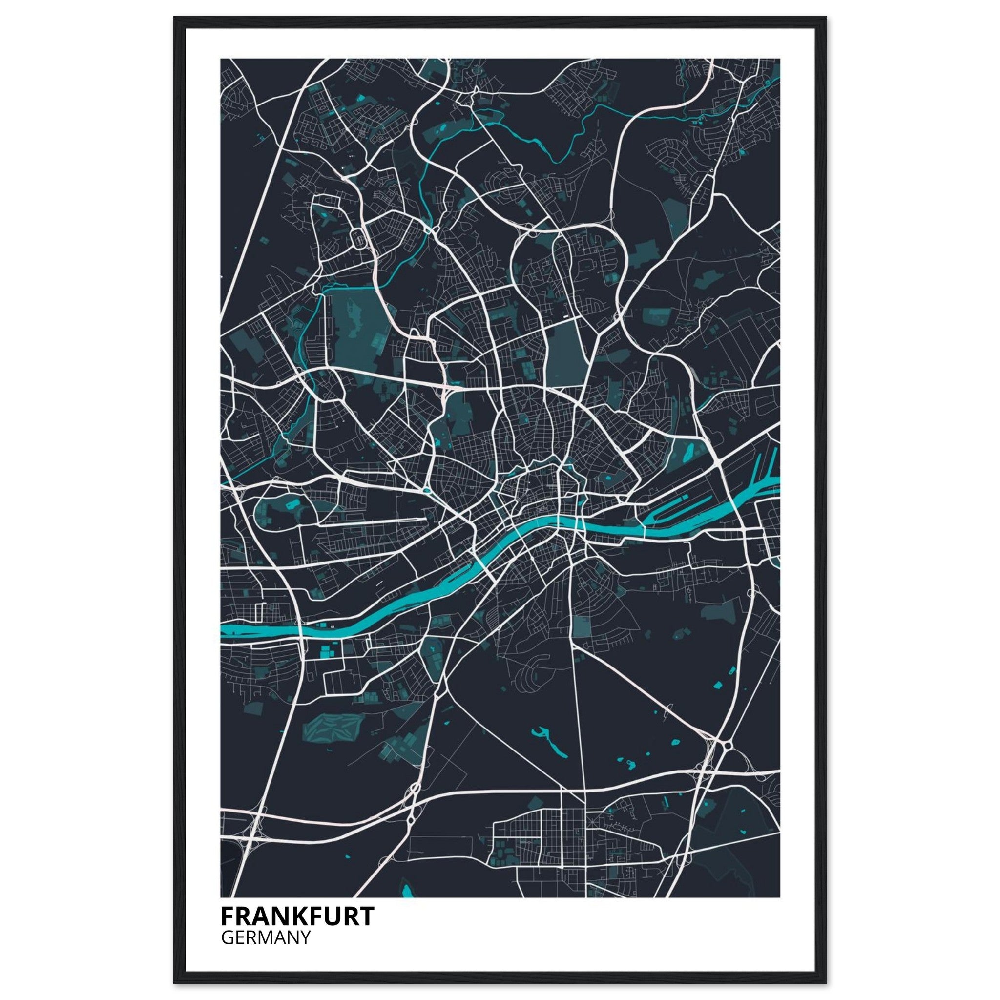Frankfurt Germany City Map Poster | Custom Map Art Print - Ink And Atlas