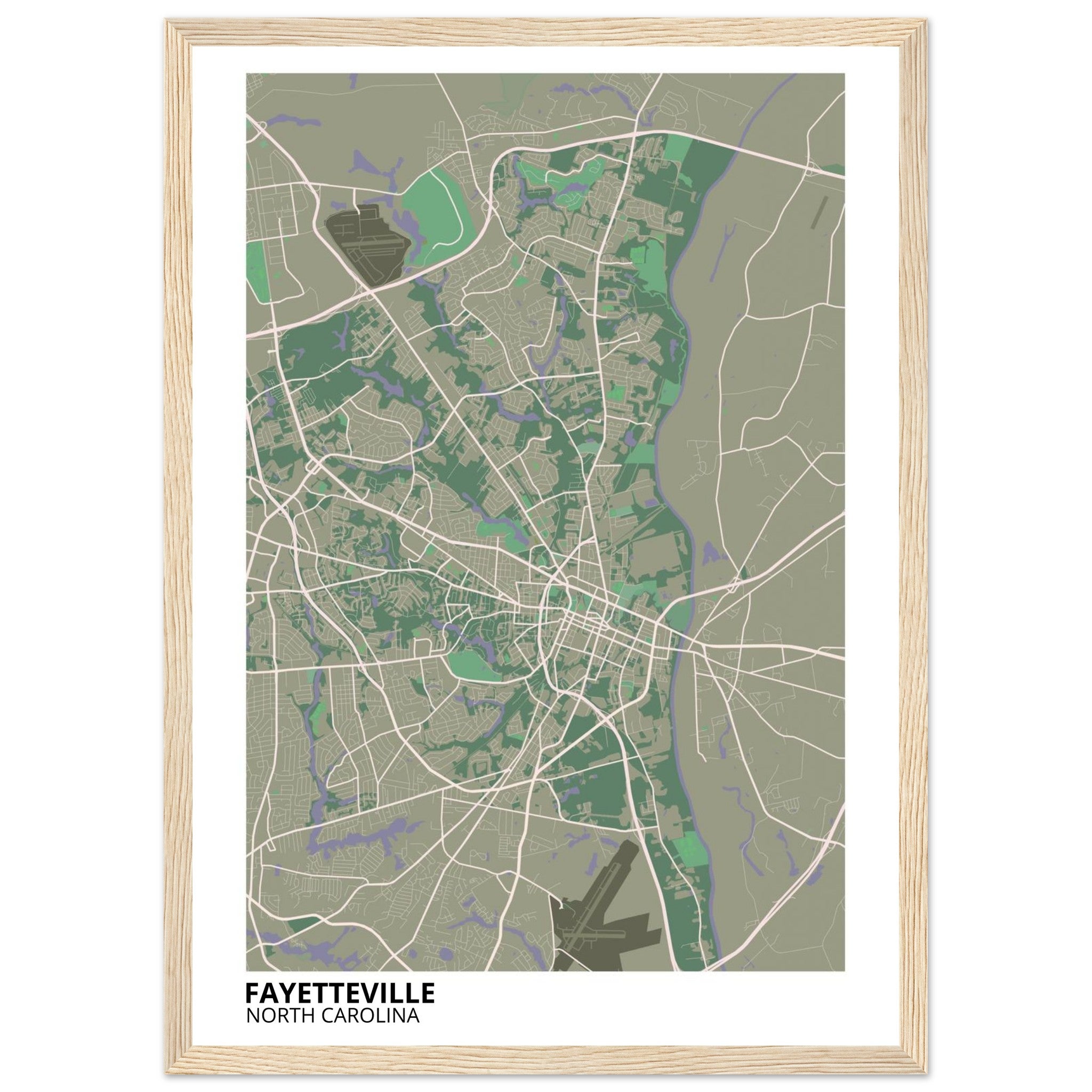Fayetteville North Carolina City Map Poster | Custom Map Art Print - Ink And Atlas