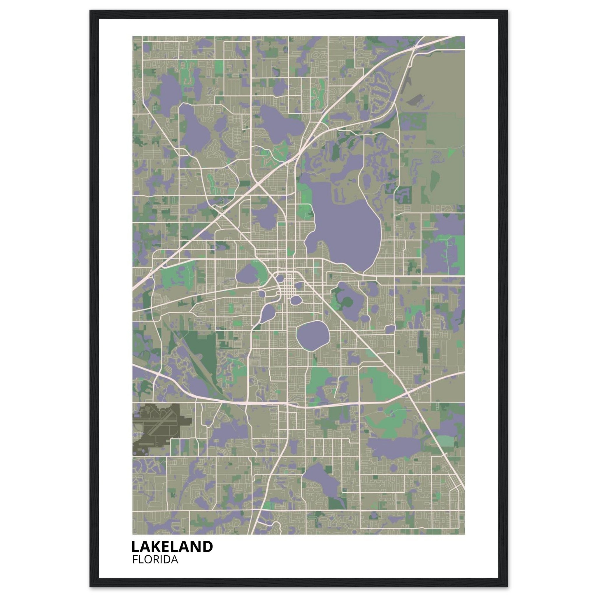 Lakeland Florida City Map Poster | Custom Map Art Print - Ink And Atlas