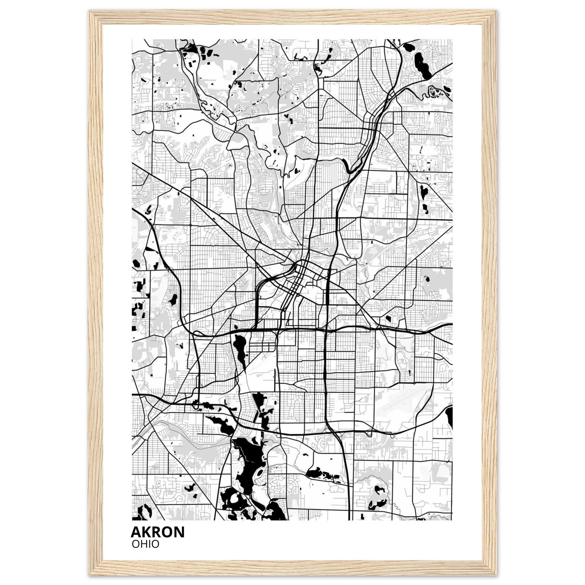 akron map poster print