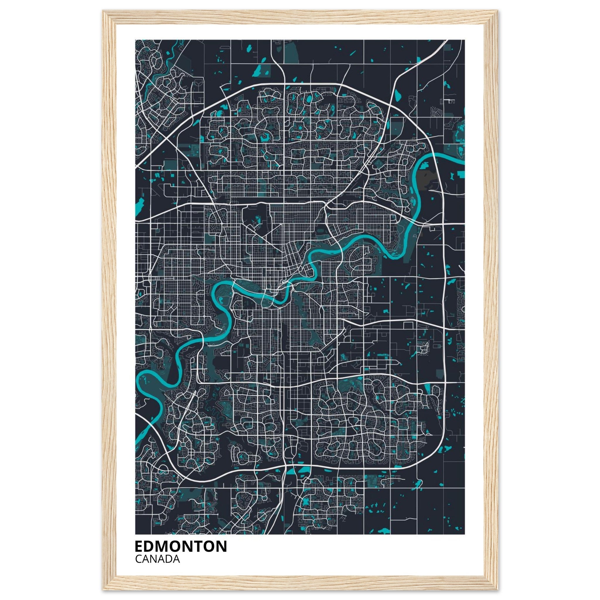 Edmonton Canada City Map Poster | Custom Map Art Print - Ink And Atlas