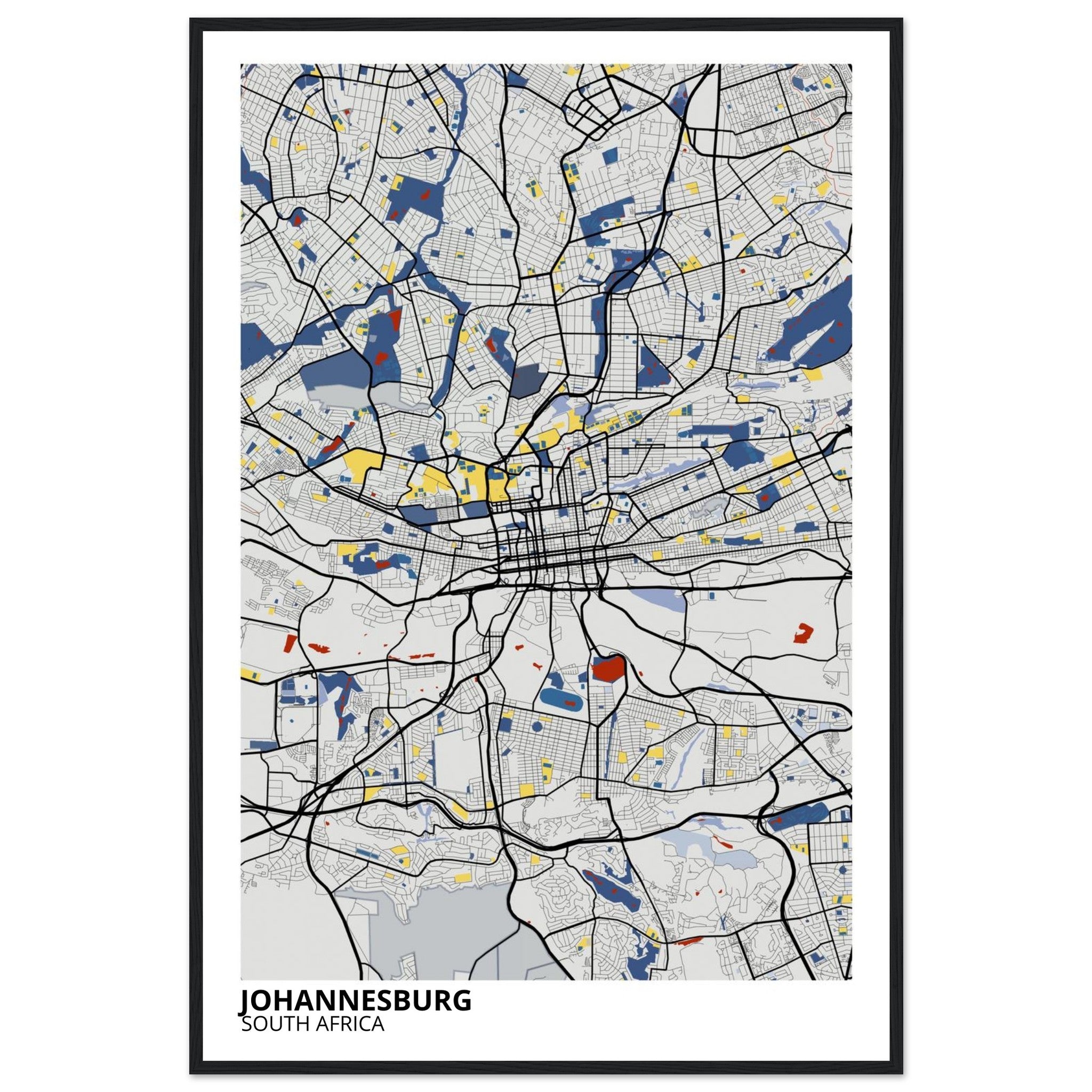 Johannesburg South Africa City Map Poster | Custom Map Art Print - Ink And Atlas